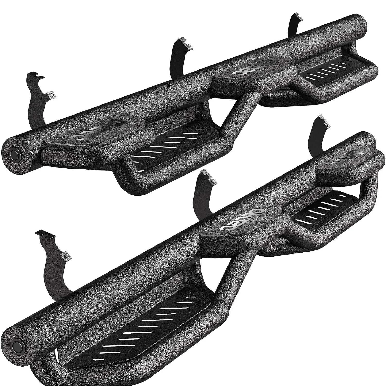 OEDRO Running Boards Compatible with 2022-2026 Toyota Tundra Double Cab | Two-Stairs Bed Access Side Steps, Carbon Steel Nerf Bars