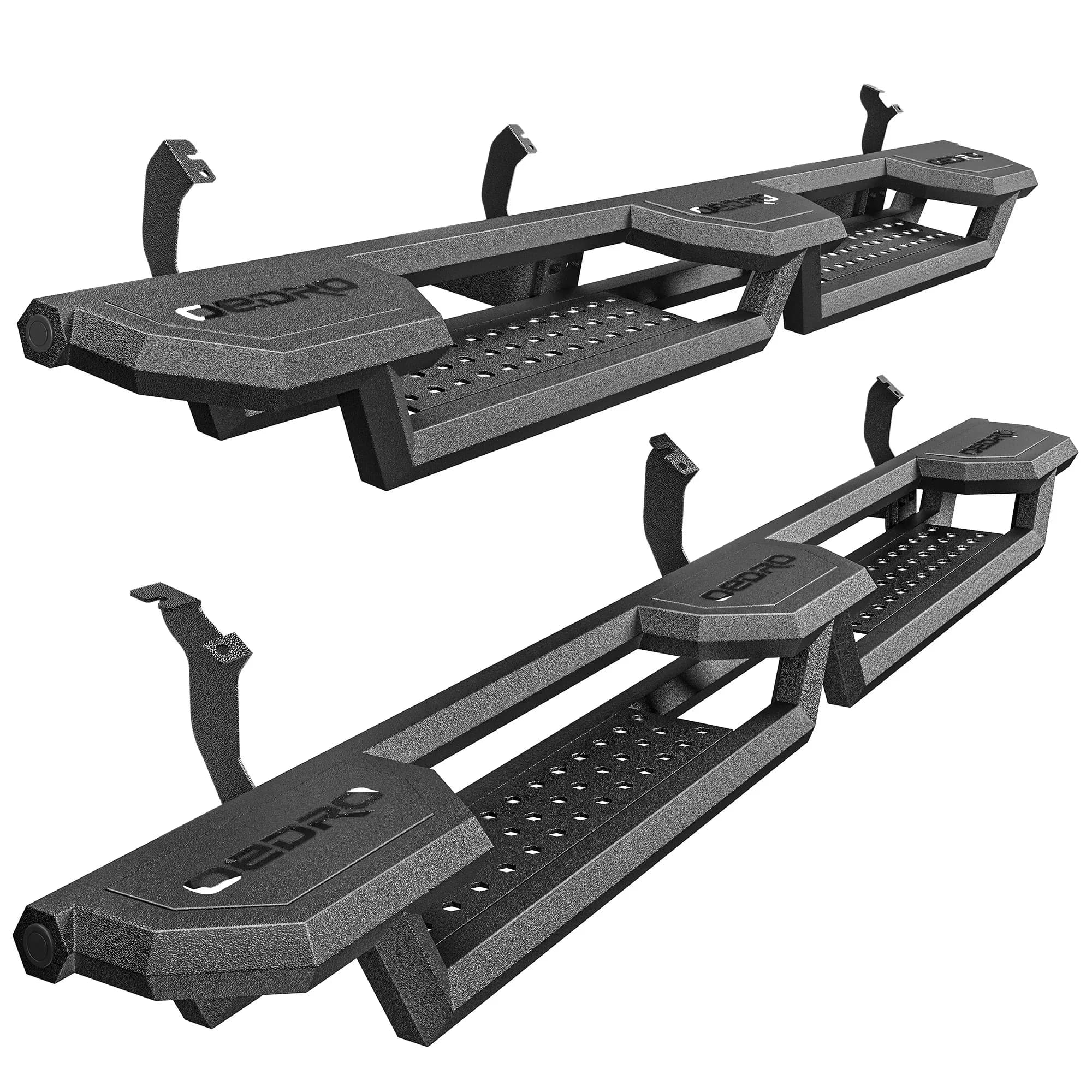 OEDRO 3-Step Running Boards Compatible with 2022-2026 Toyota Tundra CrewMax Cab, Heavy Duty Carbon Steel Nerf Bars with Drop Steps, 6.8" Wide Side Ste