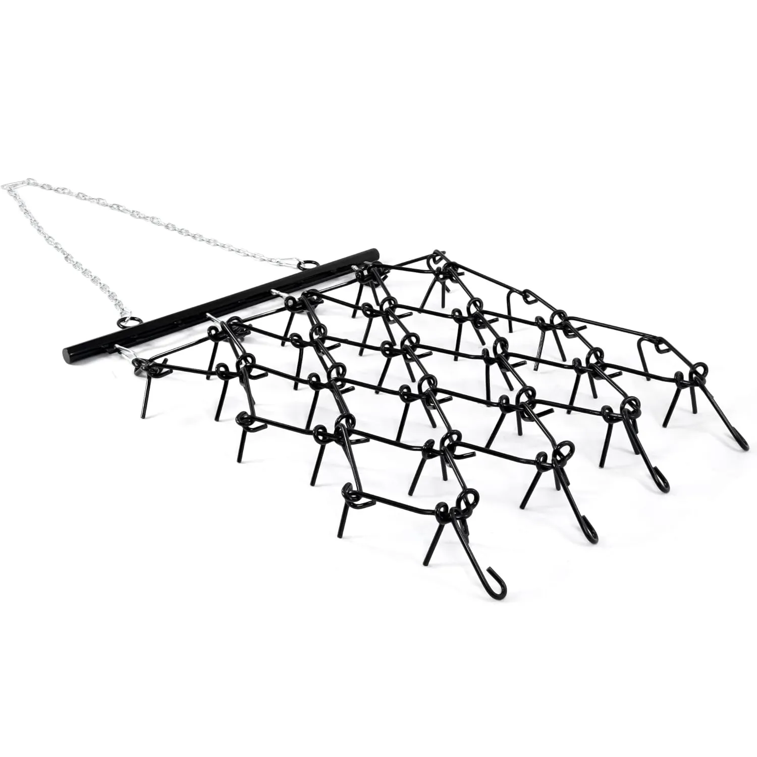 YITAMOTOR 4' x 4' Heavy Duty Drag Harrow, 3/8" Tines with Universal Drawbar for ATV, UTV & Lawn Tractor, Soil Leveling & Grading