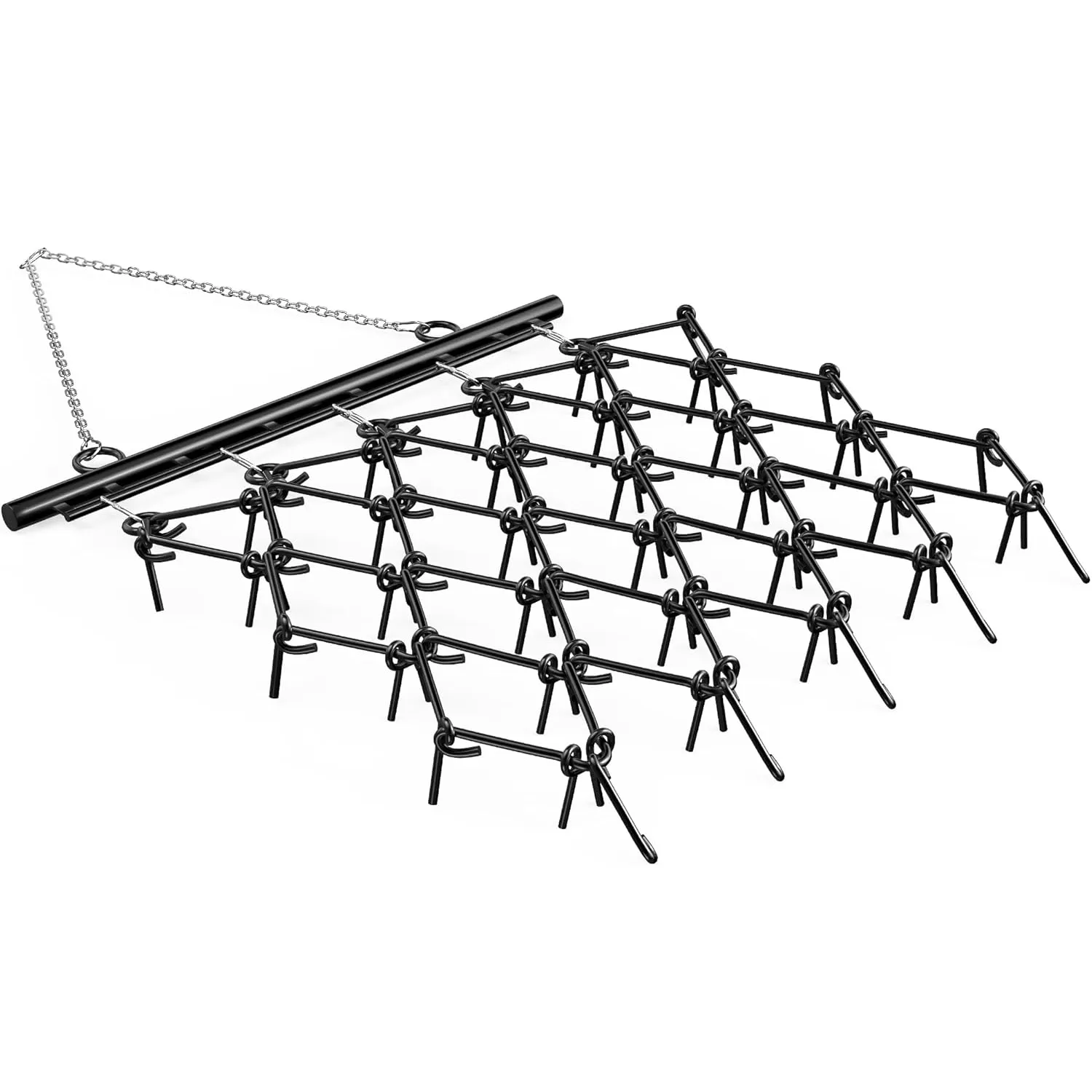 YITAMOTOR 5 x 4.5 FT Heavy-Duty Drag Harrow, 1/2" Tines for ATV, UTV & Lawn Tractor, Tow Behind Soil Leveler, Grader & Pasture Harrow