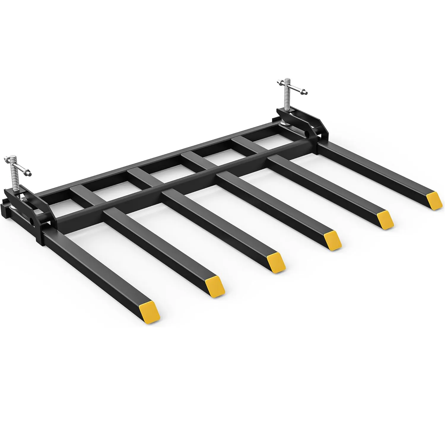 YITAMOTOR 21" Clamp-On Debris Forks for 60" Loader Buckets, 4000 LBS Skid Steer Pallet Fork Attachment, 6 Tines
