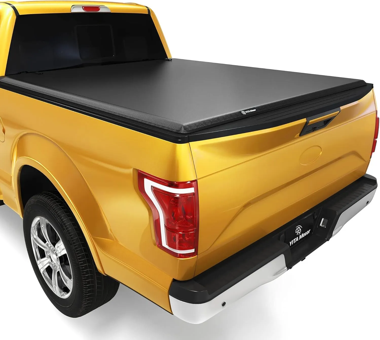 YITAMOTOR Soft Quad Fold Tonneau Cover for 2017-2025 Ford F-250 F-350 F-450 Super Duty 6.75ft Bed, Folding Truck Bed Cover
