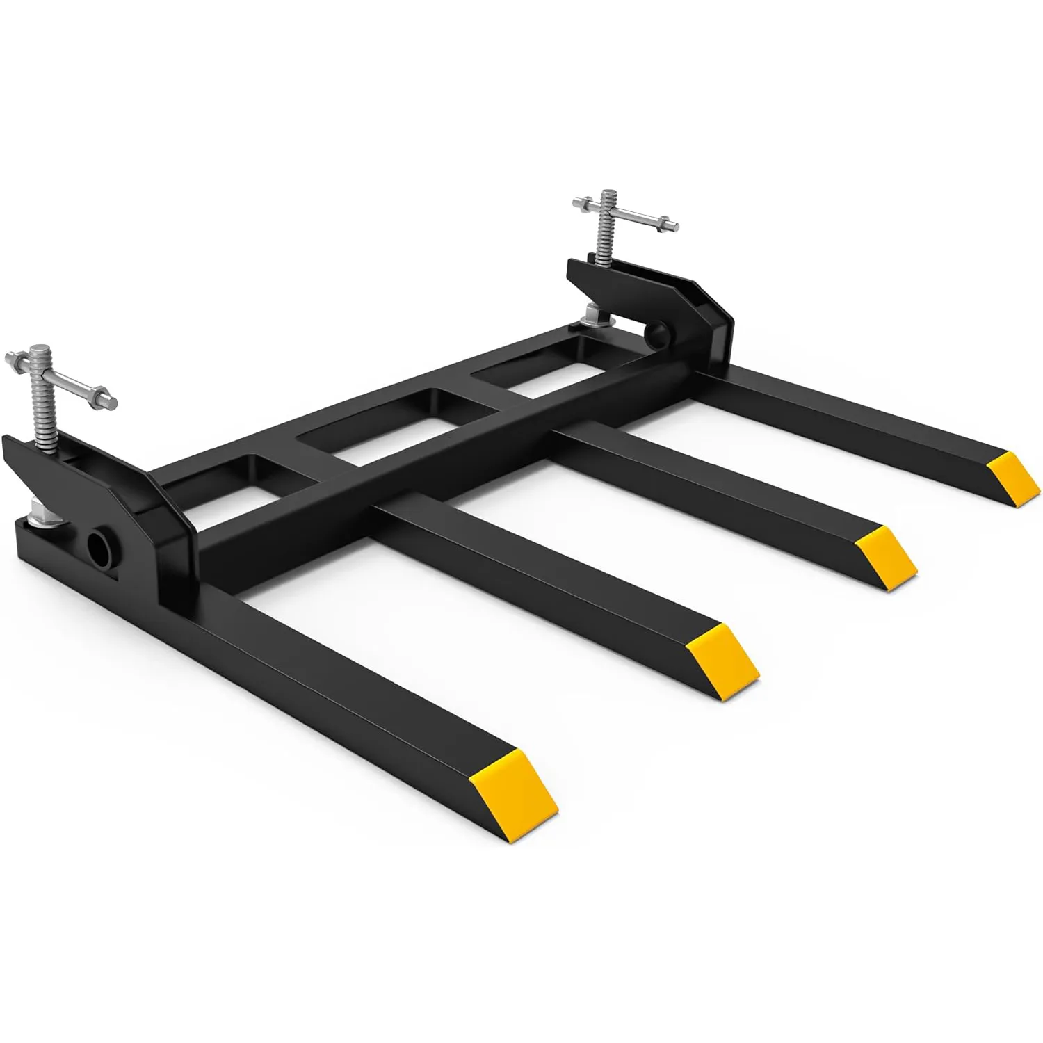 YITAMOTOR Clamp-On Pallet Forks for 42" Loader Buckets, 2500 LBS Heavy Duty Bucket Forks, 21" Fork Tines, 5-Tine Debris Fork Attachment