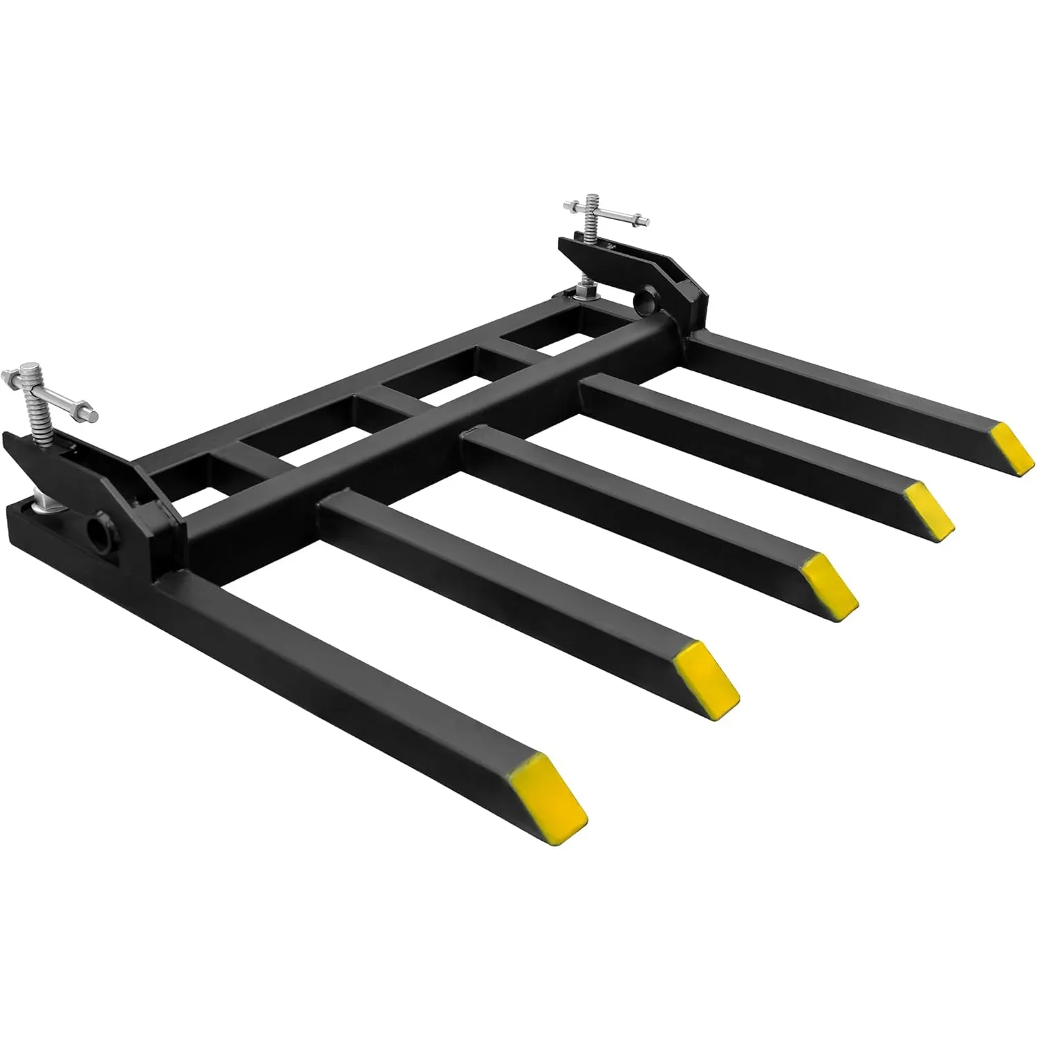YITAMOTOR 48" Clamp-On Pallet Forks for Loader Buckets, 2500 LBS Bucket Fork Attachment, 5-Tine Debris Forks
