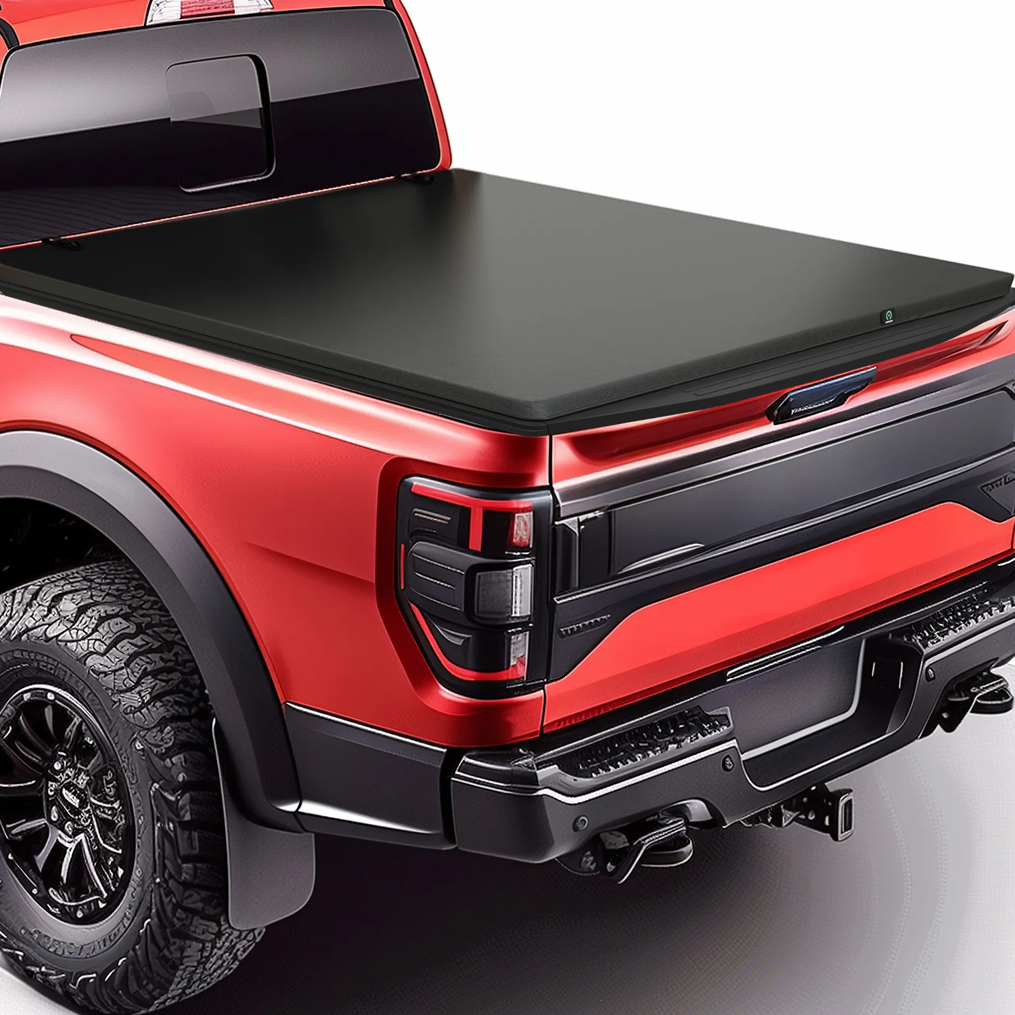 YITAMOTOR Soft Quad-Fold Tonneau Cover for 2004-2014 Ford F-150 F150 5.5ft Bed, Folding Truck Bed Cover, All Weather Pickup Bed Protection