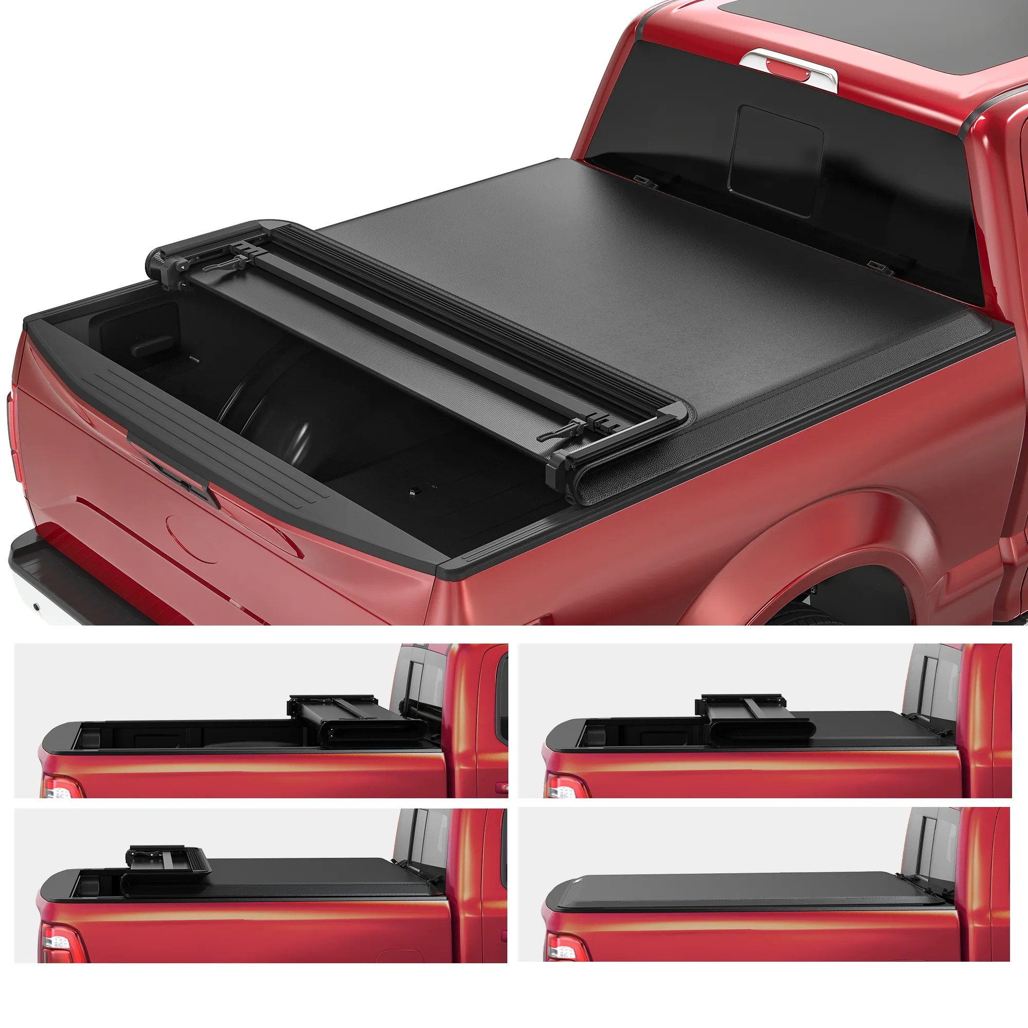 OEDRO Upgraded 6.5FT Soft Quad-Fold Tonneau Cover | Waterproof Truck Bed Cover | Fits 2015-2026 Ford F-150 F150 6.5FT Bed (Excludes Raptor)
