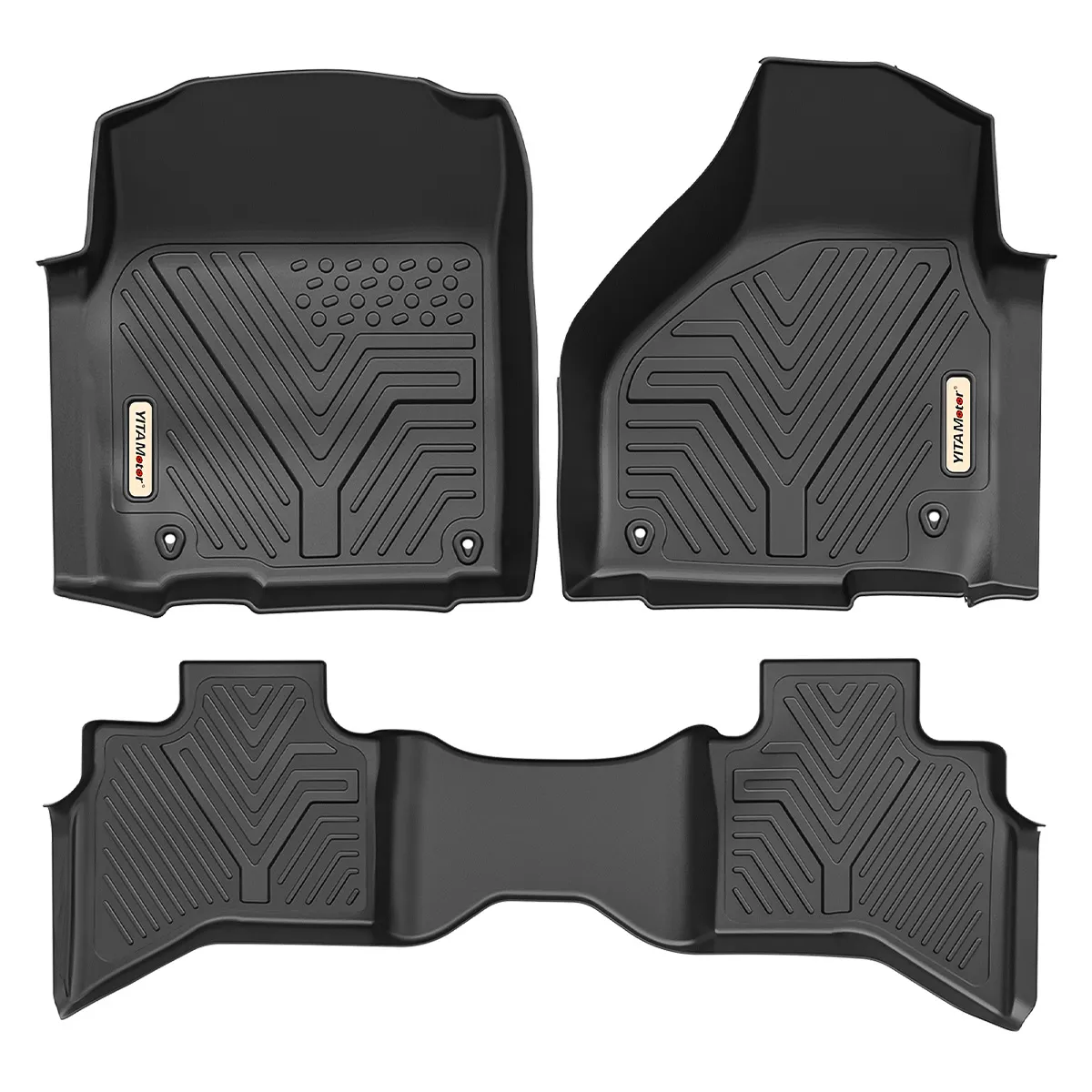 YITAMOTOR Floor Mats for Ram 1500 Quad Cab, 2012-2024 Custom Fit TPE
