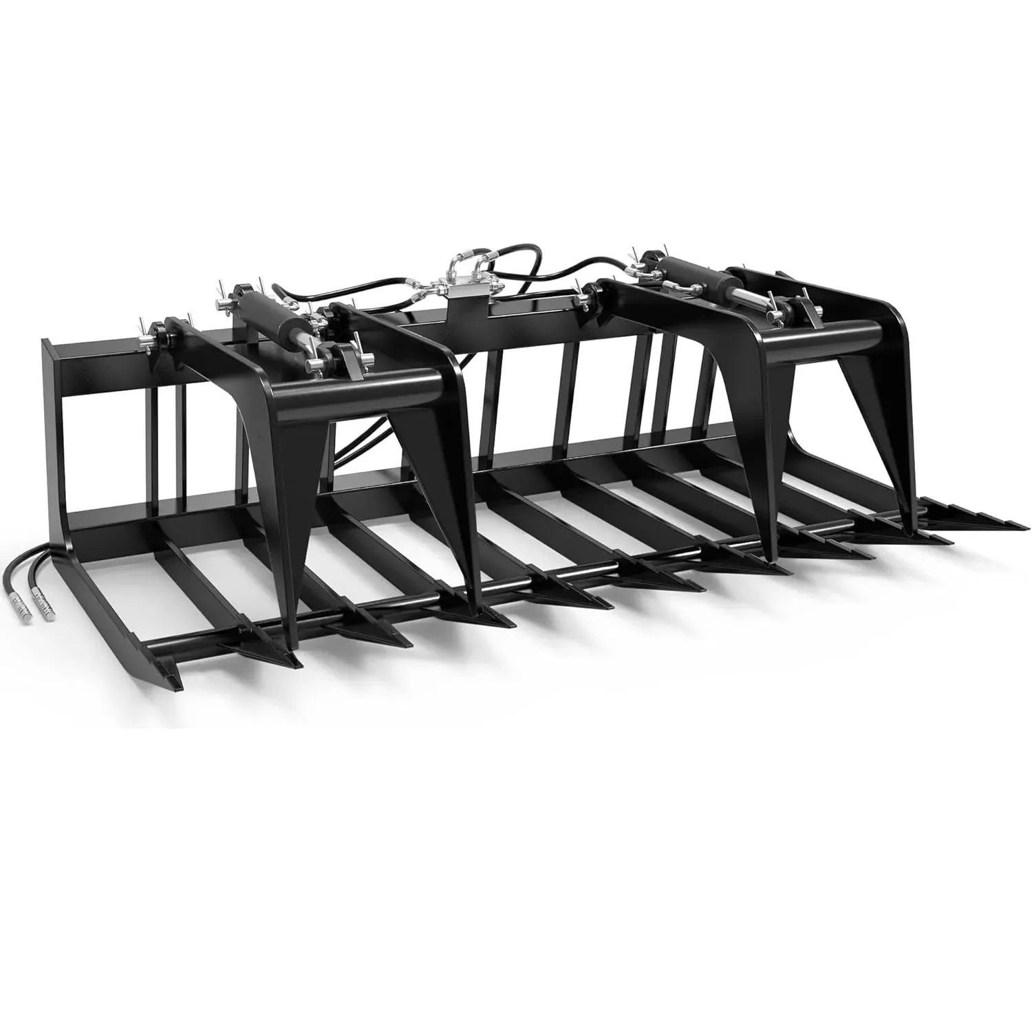 YITAMOTOR 72" Rock Grapple Rake Quick Attach Bucket Loader, Heavy-Duty Rock Rake with Replaceable Teeth for Tractors & Loaders