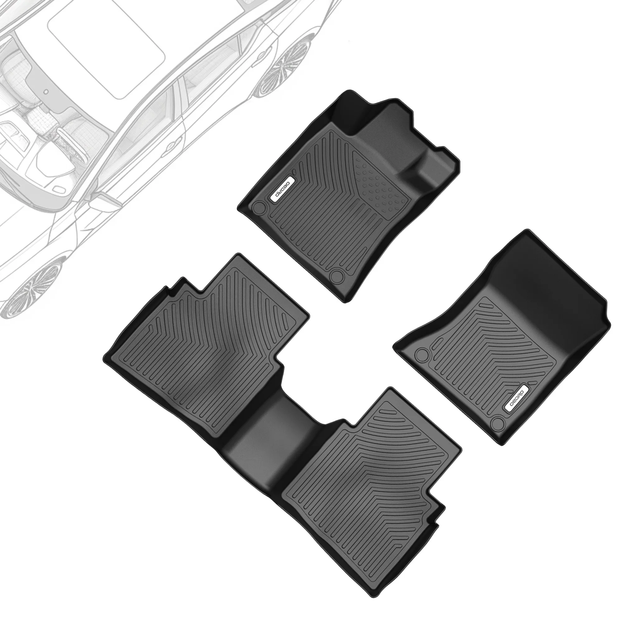 OEDRO Floor Mats Fit for 2019-2026 Nissan Altima Sedan Edition ONE/Platinum/S/SL/SR/SV, TPE All-Weather Full set Liners Mat