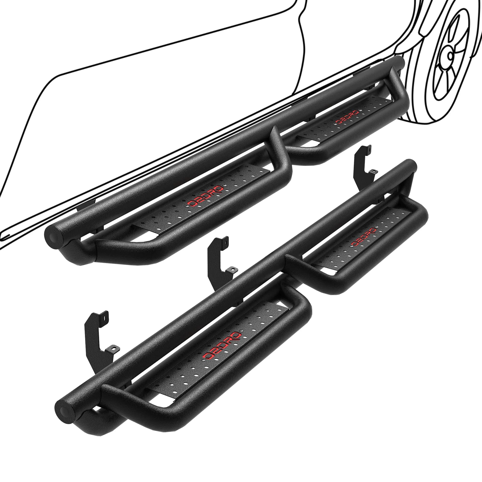 OEDRO 6'' Running Boards for 2019-2026 Chevy Silverado/GMC Sierra 1500, 2020-2026 Chevy Silverado/GMC 2500HD 3500HDCrew Cab(Excl. 2019 1500LD/Limited)