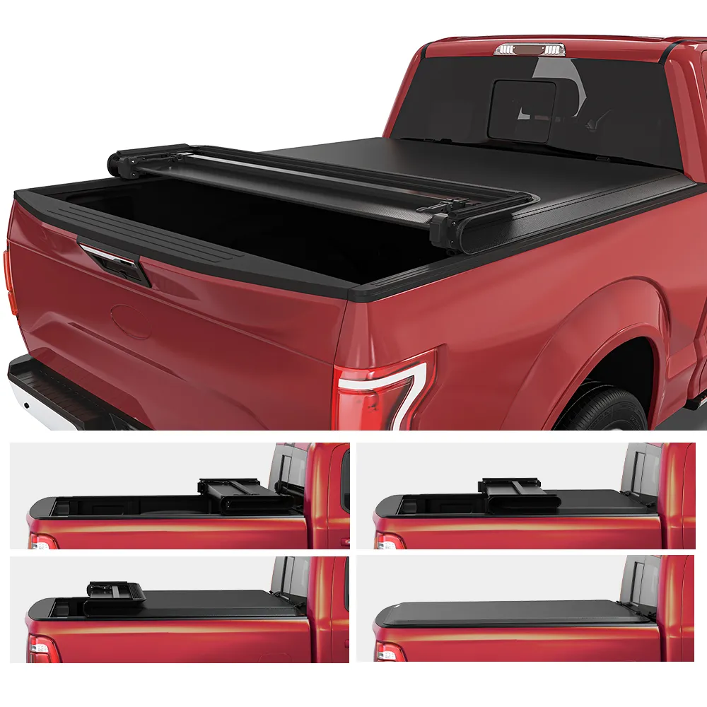 OEDRO 5.5FT Soft Quad-Fold Tonneau Cover | Weatherproof Truck Bed Cover | Fits 2015-2026  Ford F-150 5.5FT Truck Bed