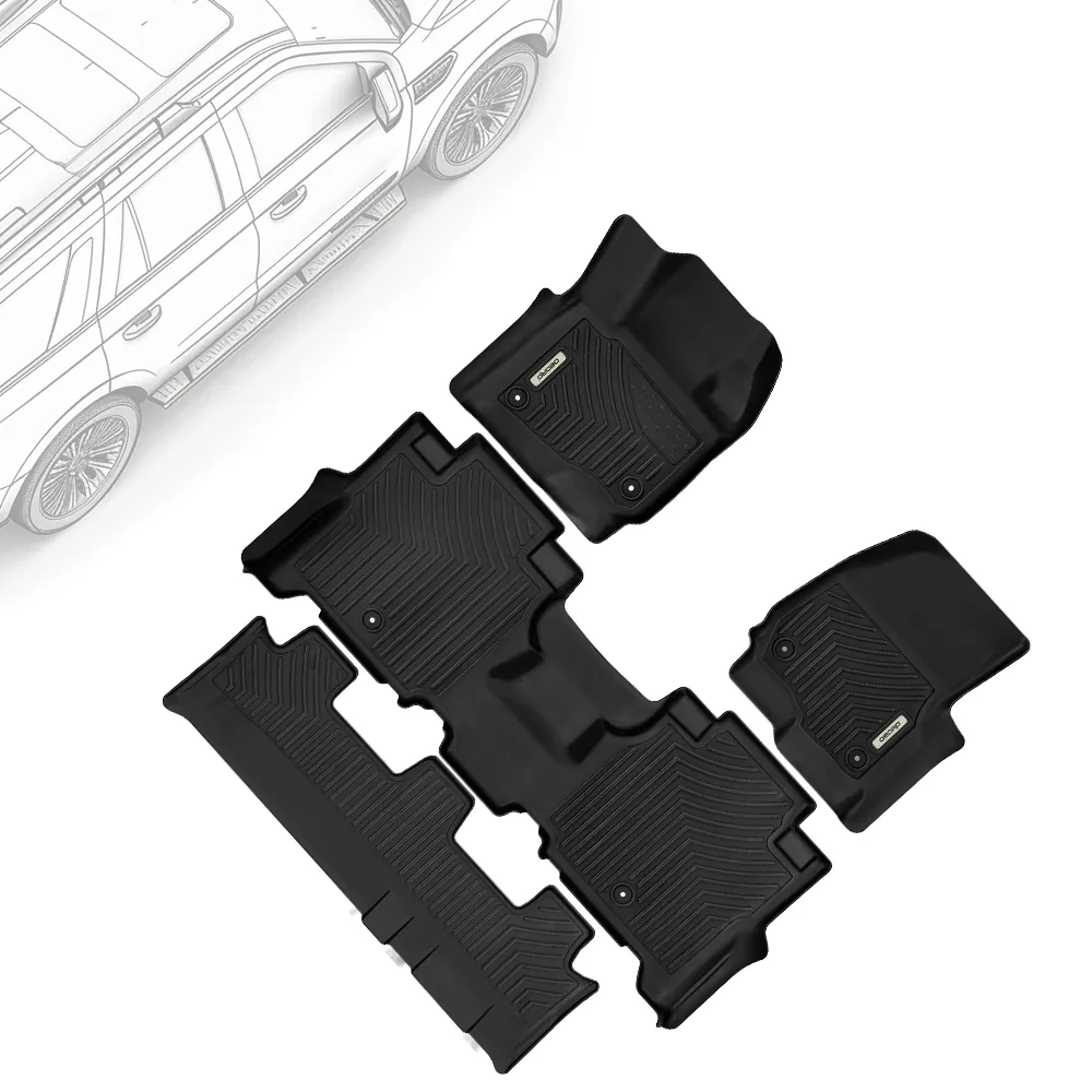 OEDRO Floor Mats for 2018-2024 Ford Expedition/Expedition Max with 2nd Row Bench Seat Full Set Liners