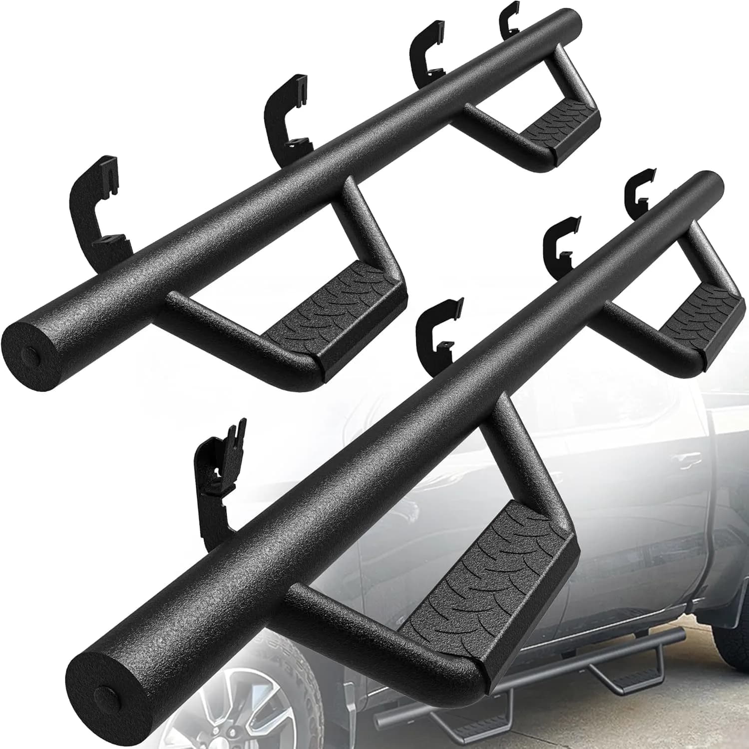 YITAMOTOR Drop-Step Running Boards for 2007-2018 Silverado Sierra Crew Cab