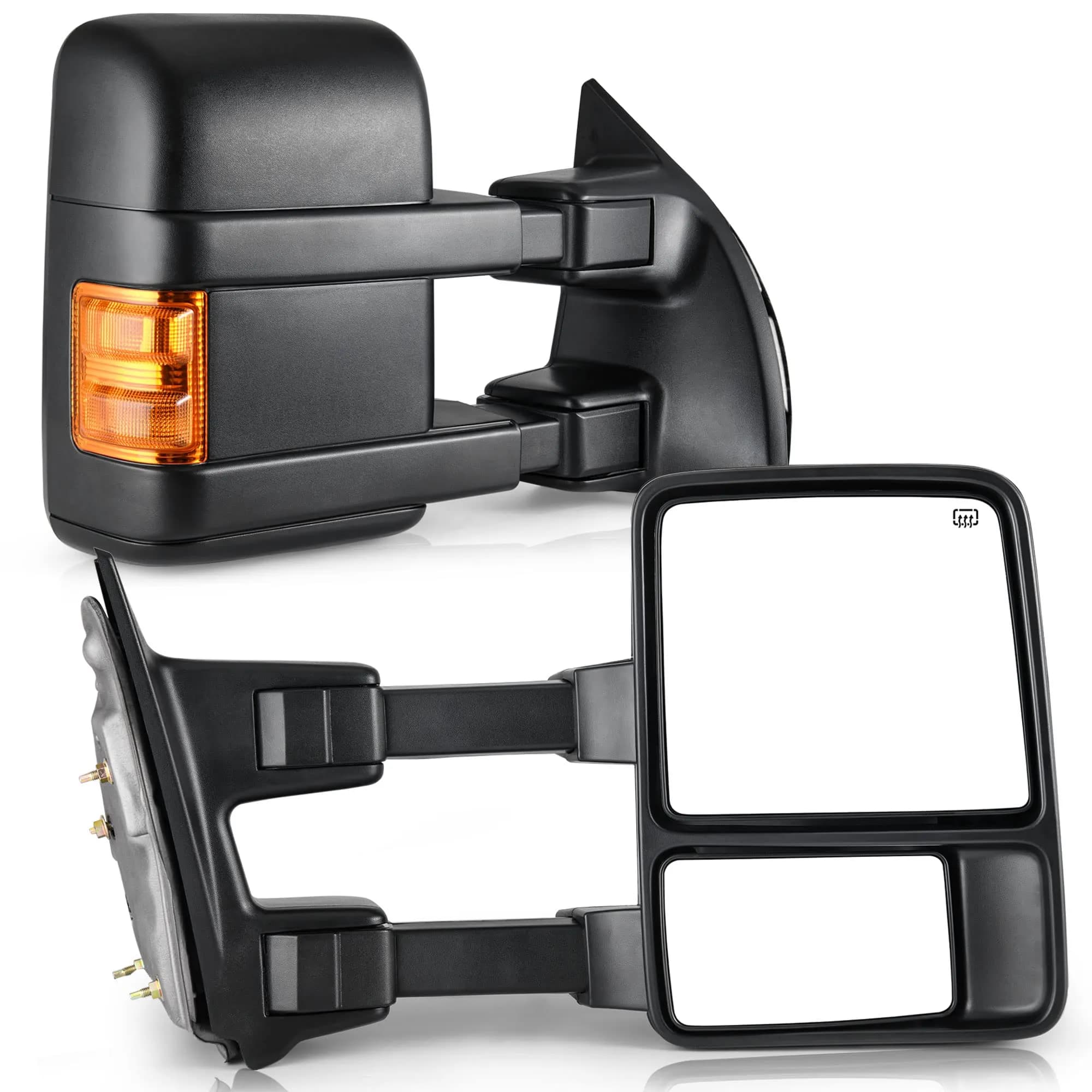 YITAMOTOR Tow Mirrors for 1999-2007 Ford F250 F350 | Heated LED