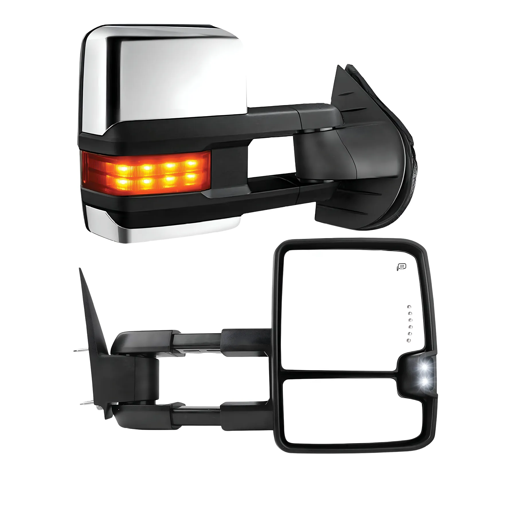 YITAMOTOR Tow Mirrors for 2003-2006 Silverado Sierra | Heated LED Chrome