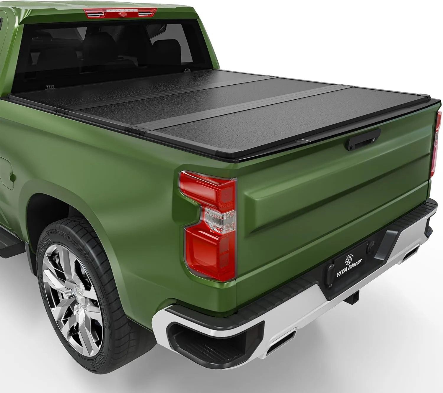 YITAMOTOR FRP Hard Tri Fold Tonneau Cover for 2007-2026 Chevy Silverado GMC Sierra 6.6' Bed