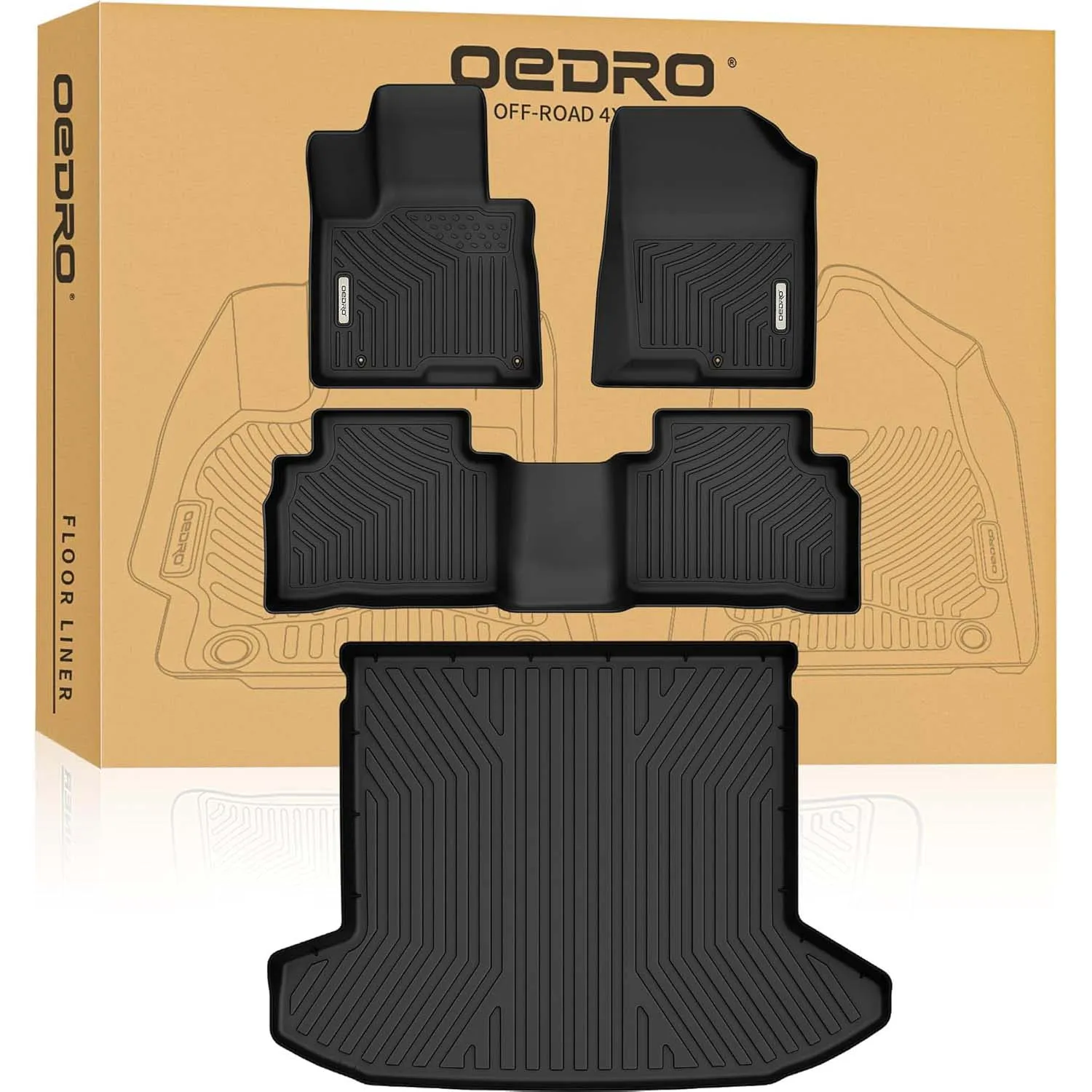 OEDRO Floor Mat & Cargo Liners  All-Weather for 2022-2026 Hyundai Tucson (NOT for Hybrid), Cargo with Standard Audio System Only