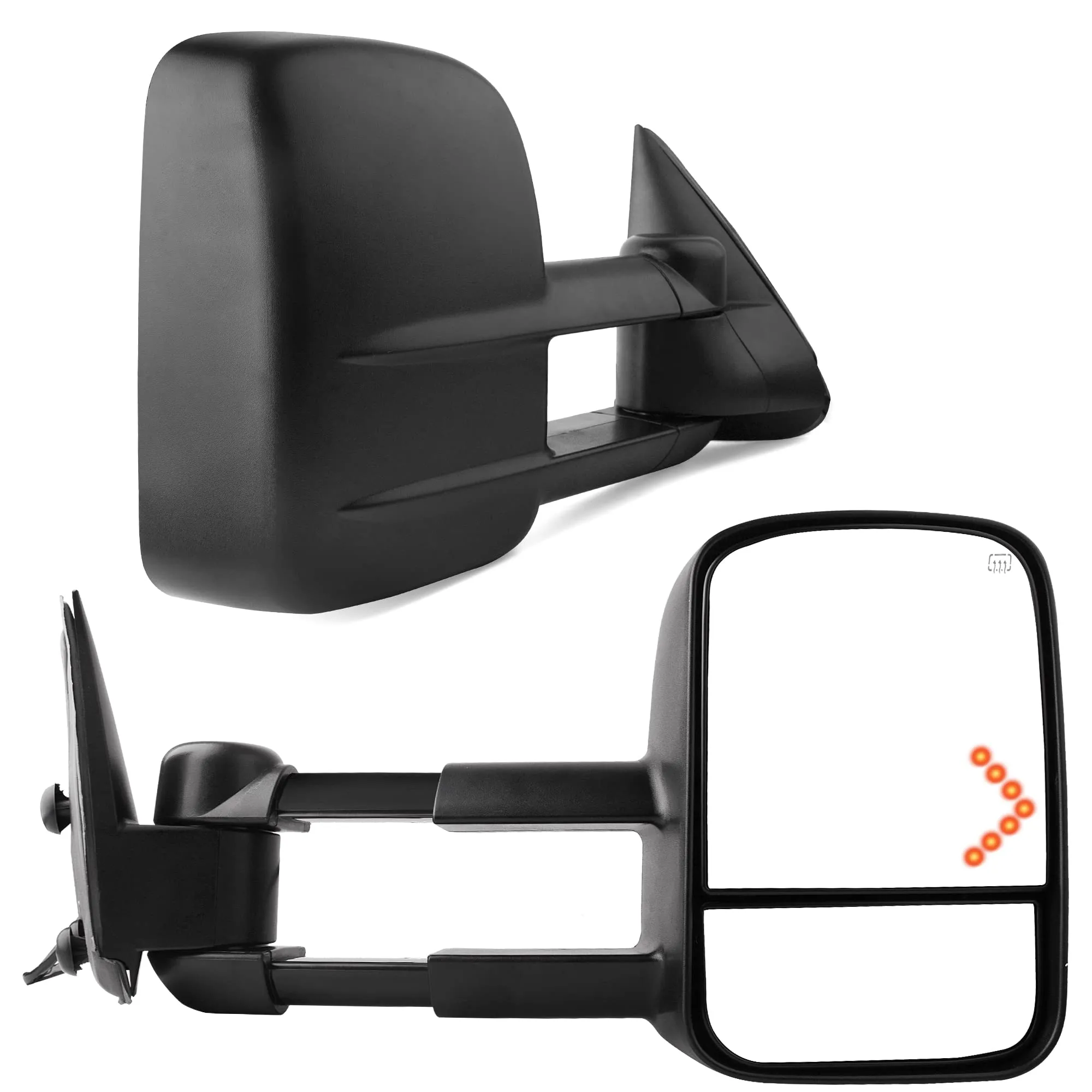 YITAMOTOR Tow Mirrors for 2007-2014 Chevy Silverado GMC Sierra, Heated LED