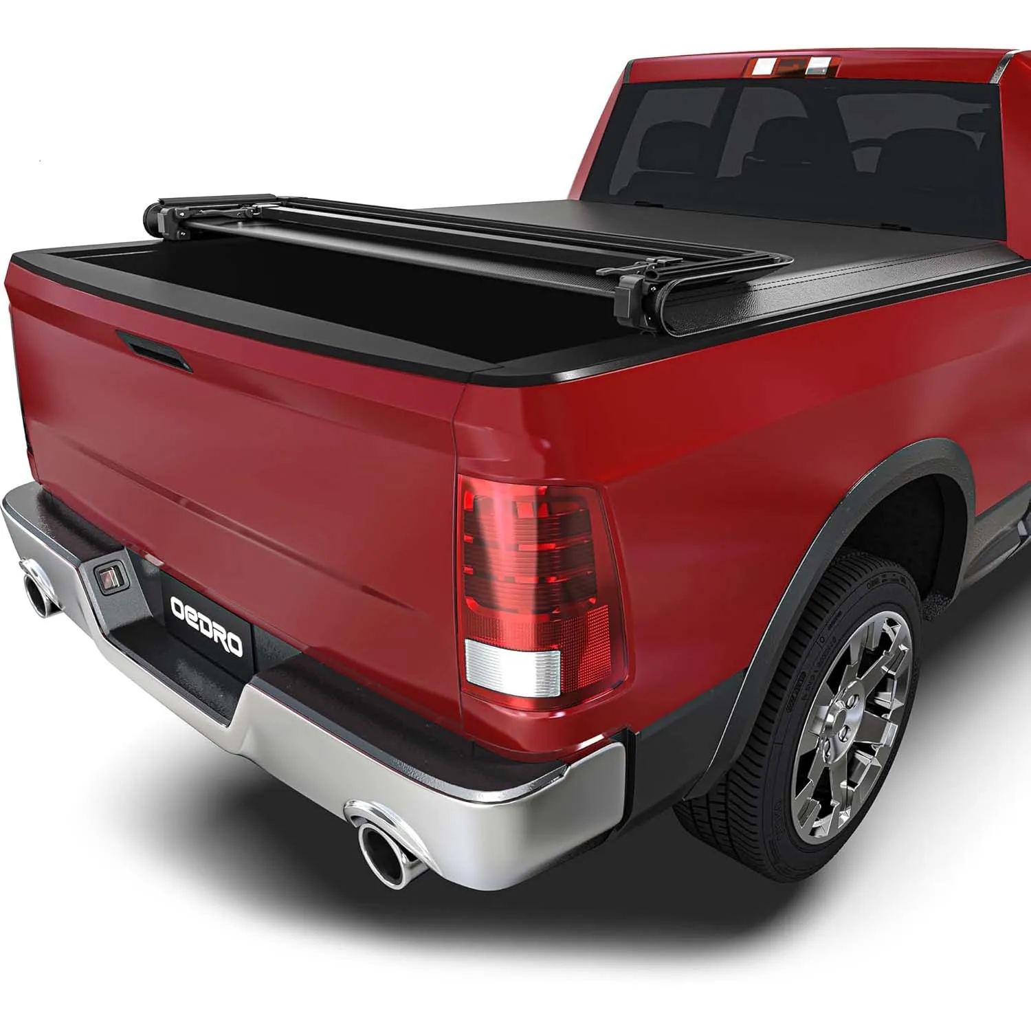 OEDRO 6.4FT Soft Quad Fold Tonneau Cover for 2002-2026 Dodge Ram 1500; 2003-2026 Dodge Ram 2500 3500 for Models w/o Ram Box