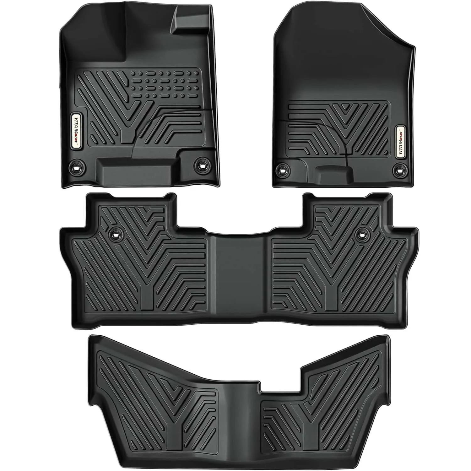 YITAMOTOR Floor Mats for Honda Pilot 2016-2022 8 Passenger All Weather TPE