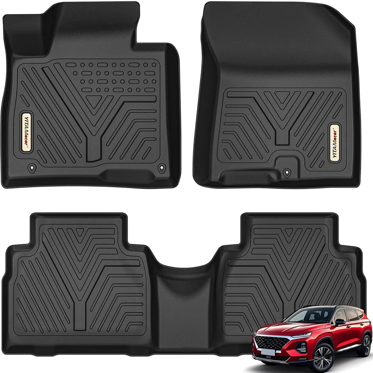 YITAMOTOR Floor Mats for 2019-2020 Hyundai Santa Fe | TPE All-Weather