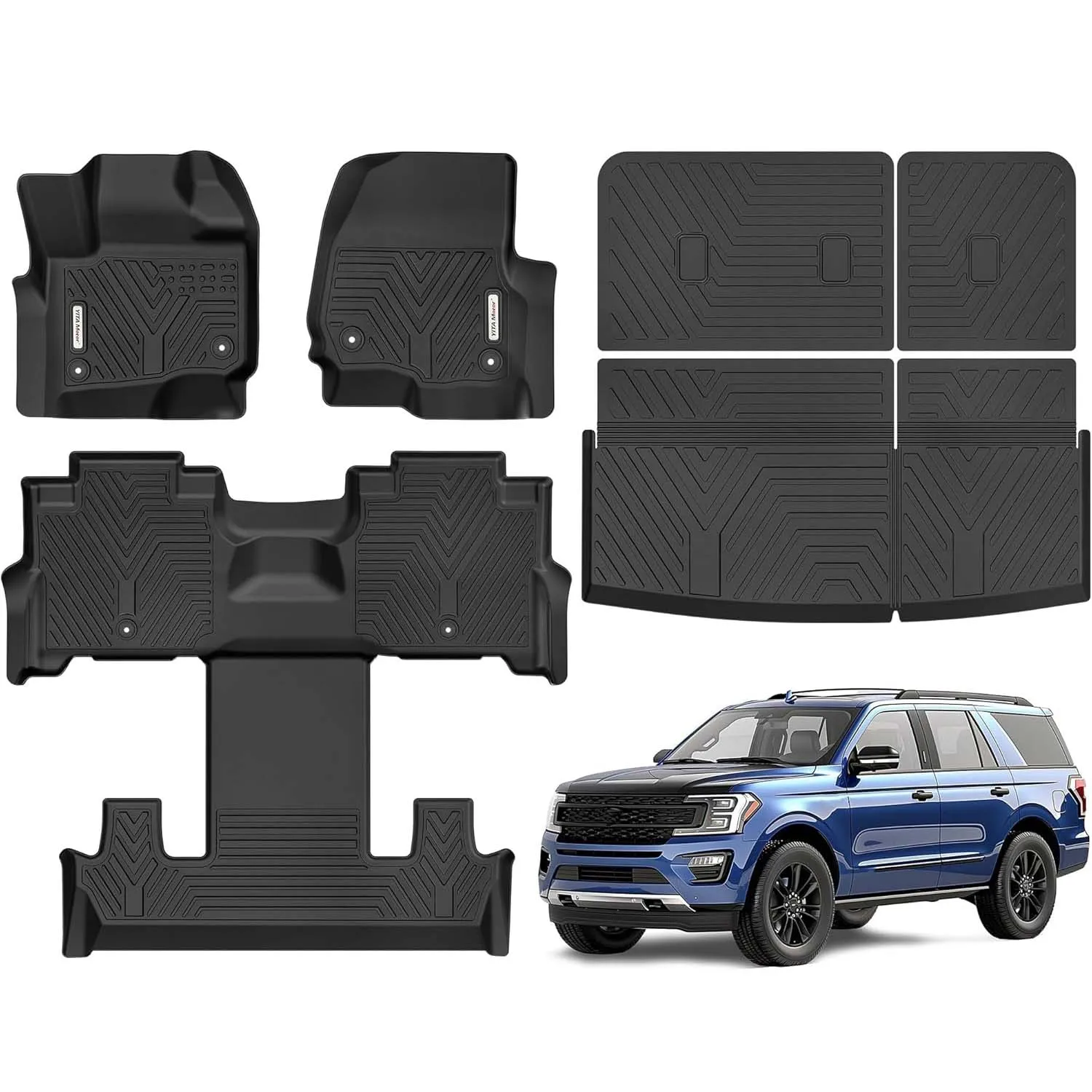 YITAMOTOR Floor Mats & Cargo Liner for 2018-2024 Ford Expedition 7-Seater | TPE