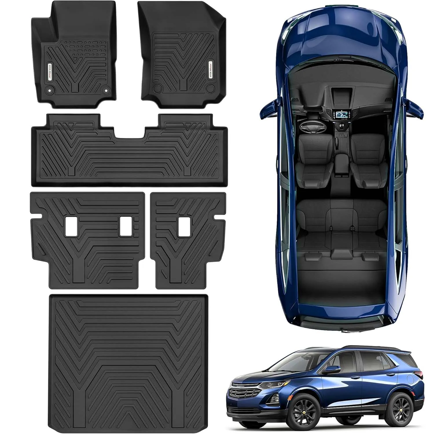 YITAMOTOR Floor Mats & Backrest Mats for 2018-2024 Chevy Equinox GMC Terrain