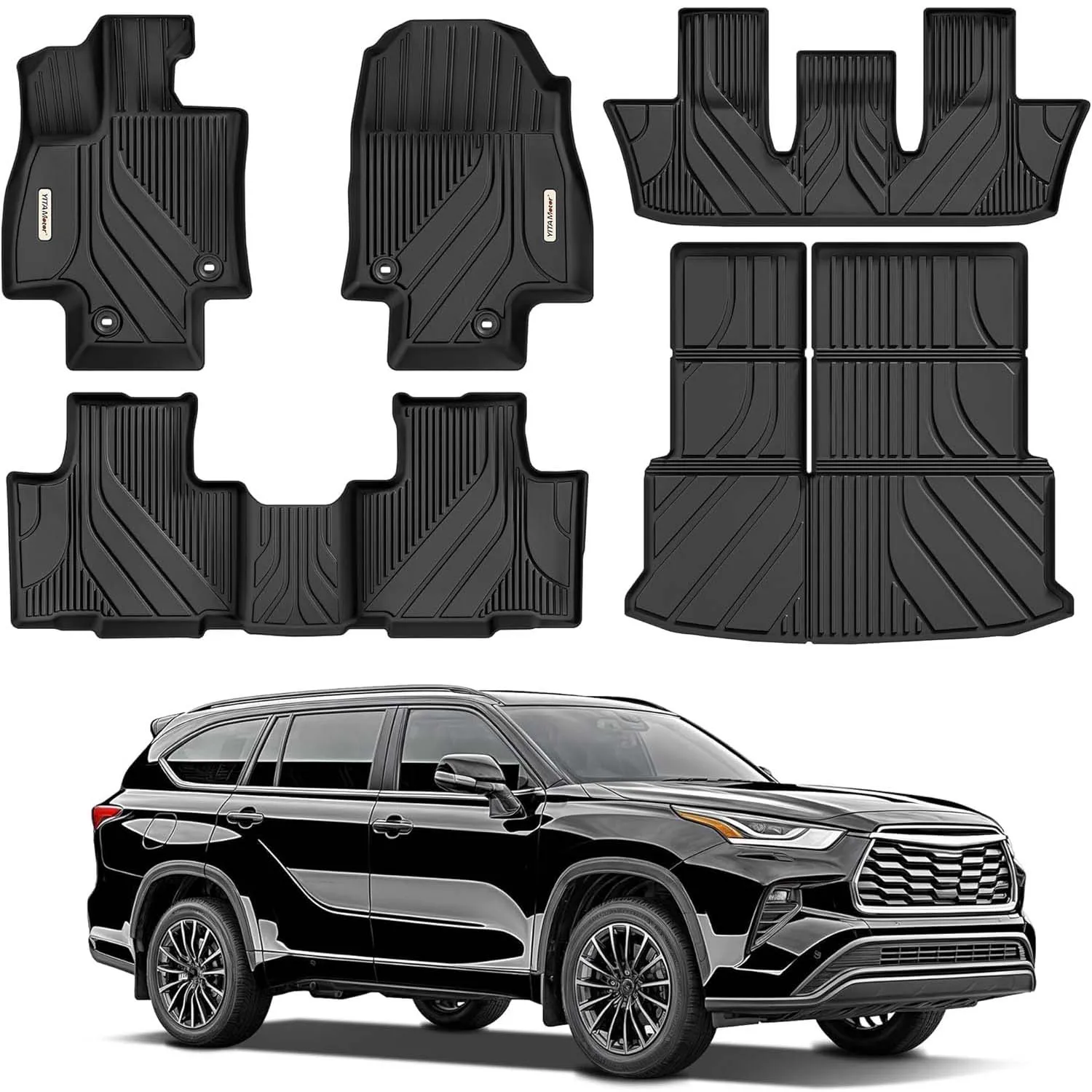 YITAMOTOR Floor Mats & Cargo Liner for Toyota Grand Highlander 2024-2026 7 Seat