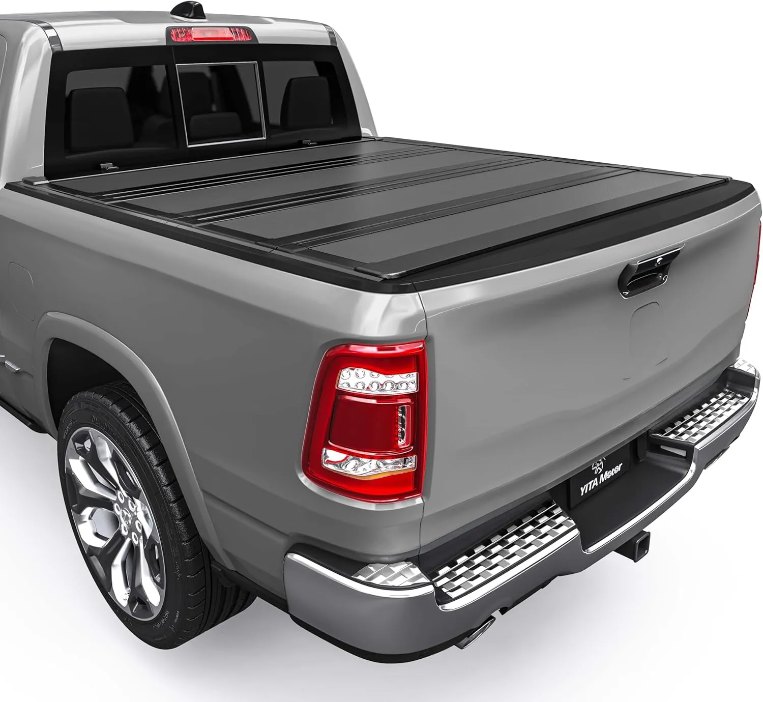 YITAMOTOR Low-Profile Hard Quad Fold Truck Bed Cover for 2009-2024 Ram 1500 5.7 Ft Bed