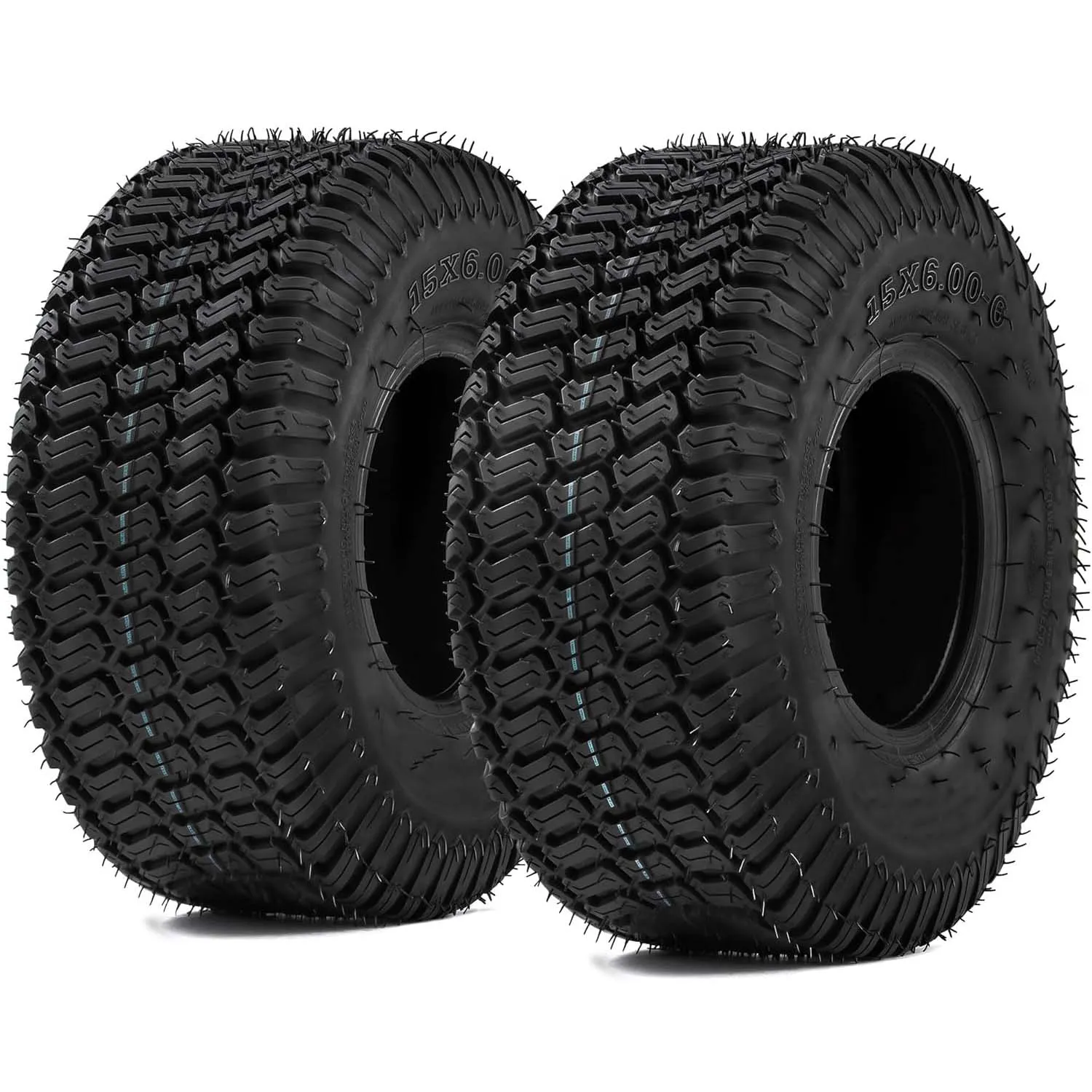 YITAMOTOR 15x6.00-6 Lawn Mower Tires, 4 Ply Turf Tires for Lawn Tractors, Riding Mowers, Golf Carts & Farm Equipment, Set of 2