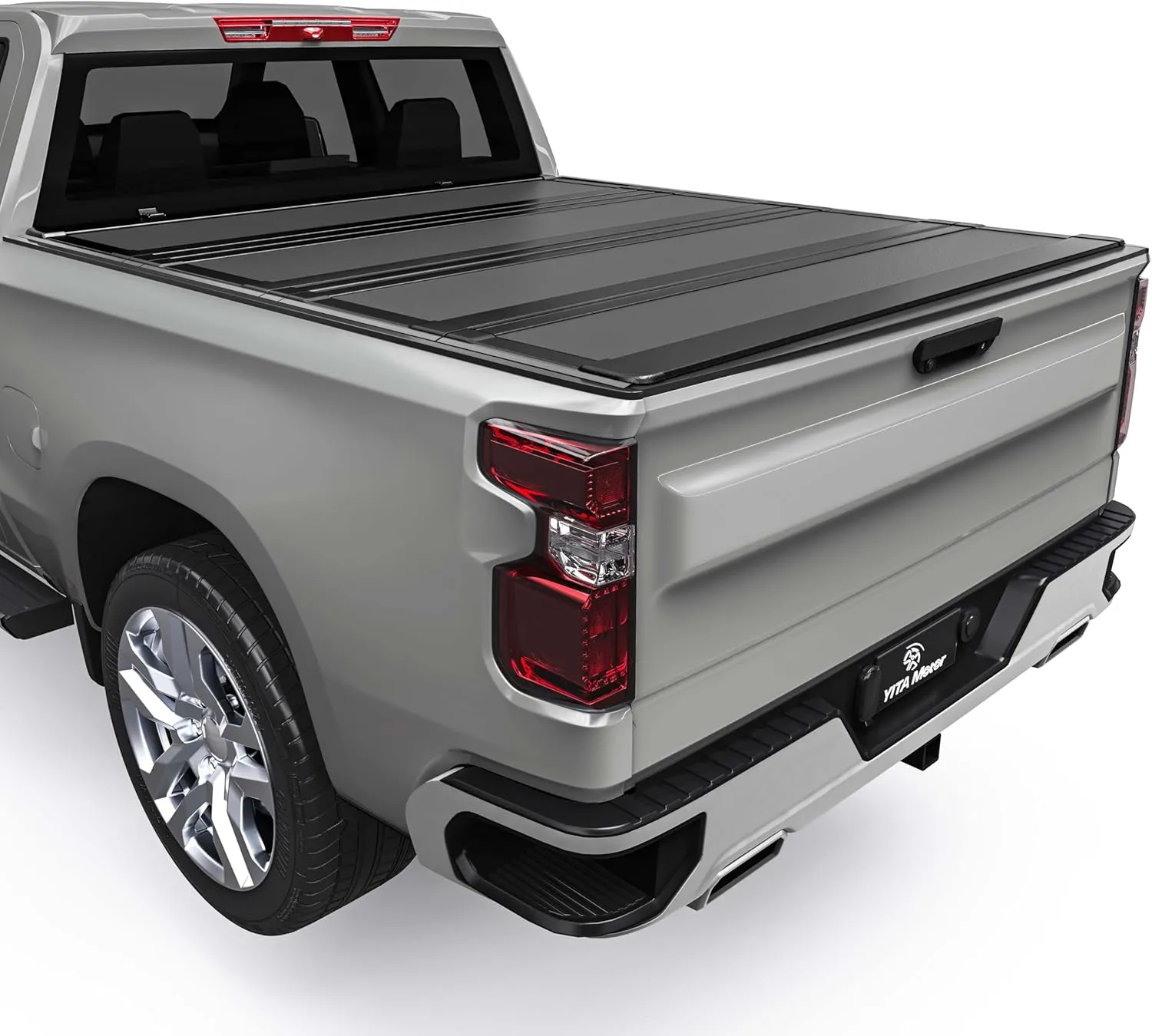 YITAMOTOR Low-Profile Hard Quad Fold Tonneau Cover for 2020-2026 Silverado Sierra HD 6.9ft Bed