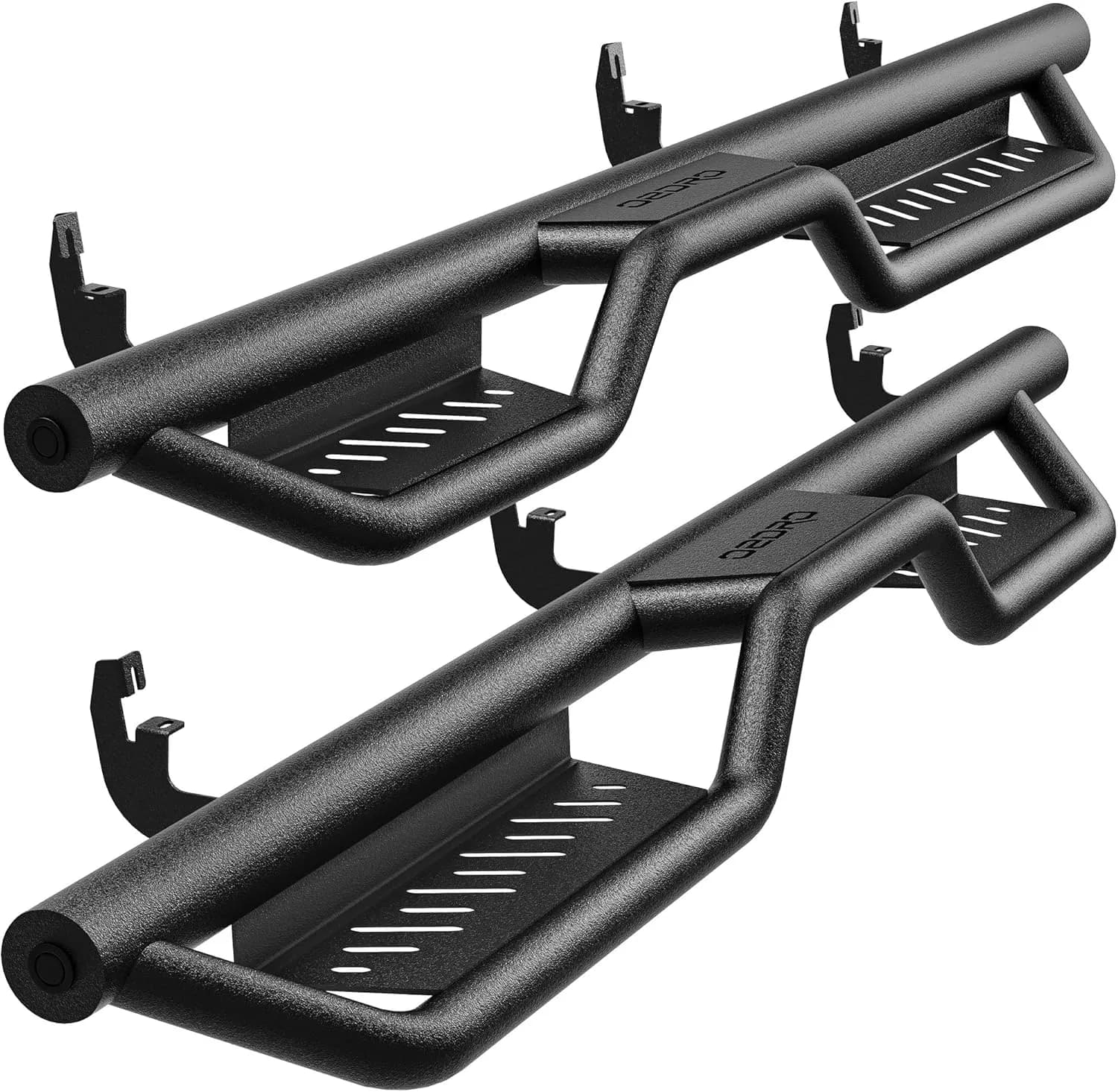 OEDRO Running Boards Compatible with 2015-2026 Chevy Colorado/GMC Canyon Crew Cab, Carbon Steel Side Steps, Bolt-On Nerf Bars with Two Stairs Design