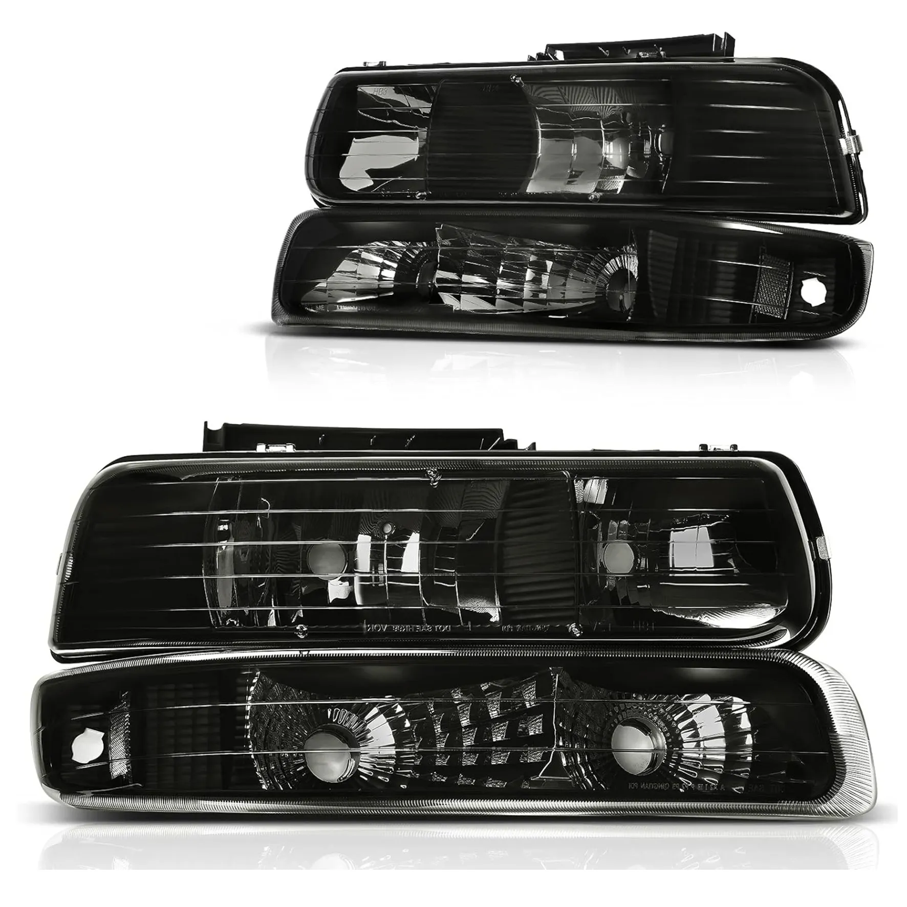 YITAMOTOR Replacement Headlights for 1999-2002 Chevy Silverado & 2000-2006 Tahoe/Suburban, Smoke Lens Pair