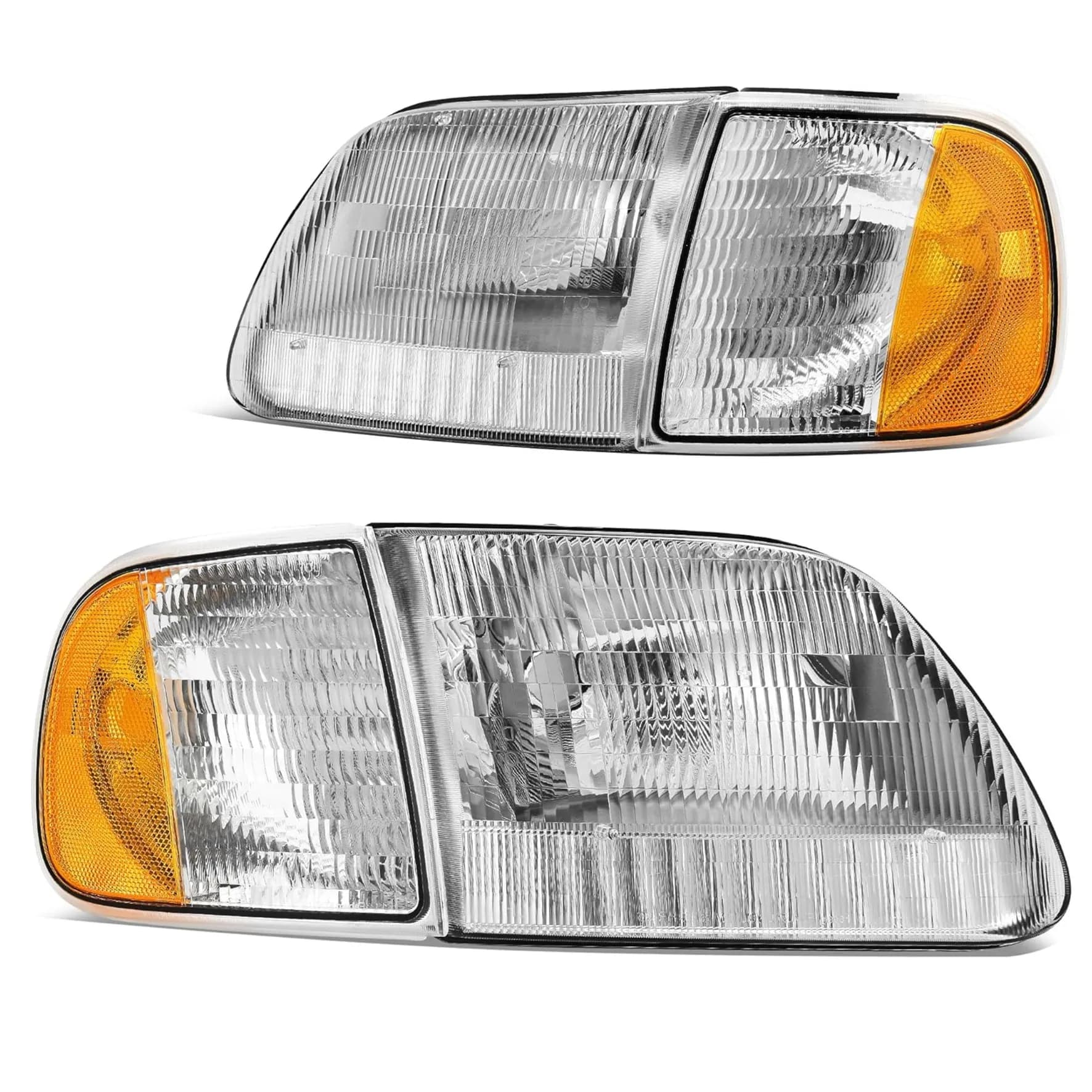 YITAMOTOR Replacement Headlights for 1997-2003 Ford F-150 & 1997-2002 Expedition, Chrome Housing