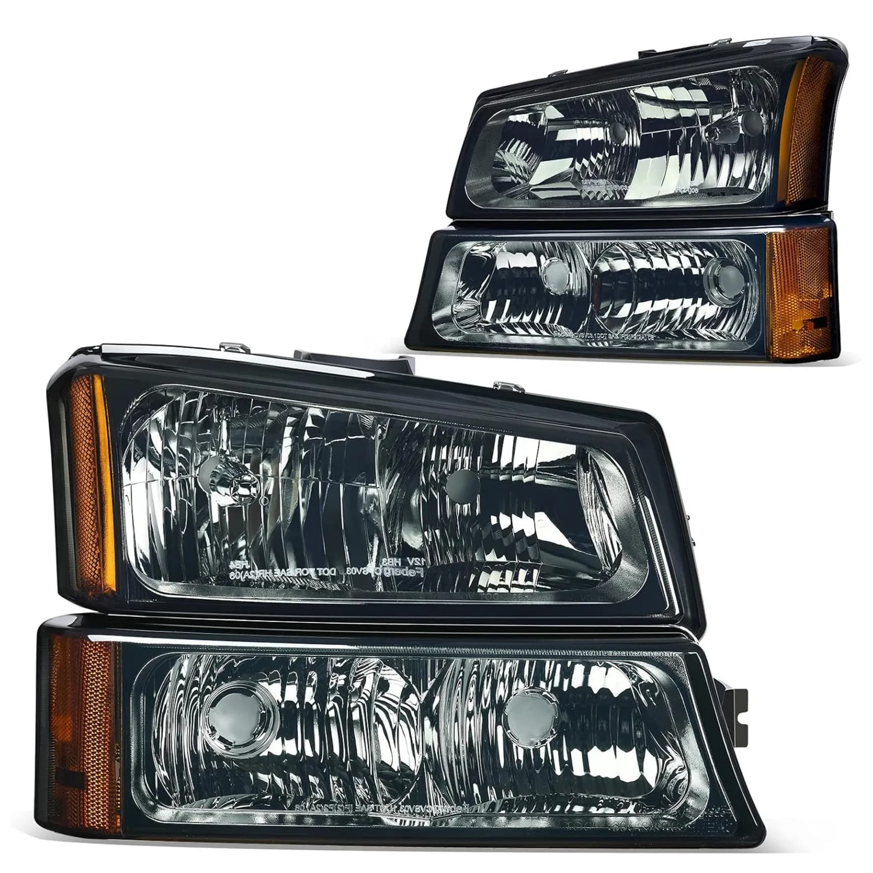 YITAMOTOR Replacement Headlights for 2003-2006 Chevy Silverado & Avalanche, Smoke Lens