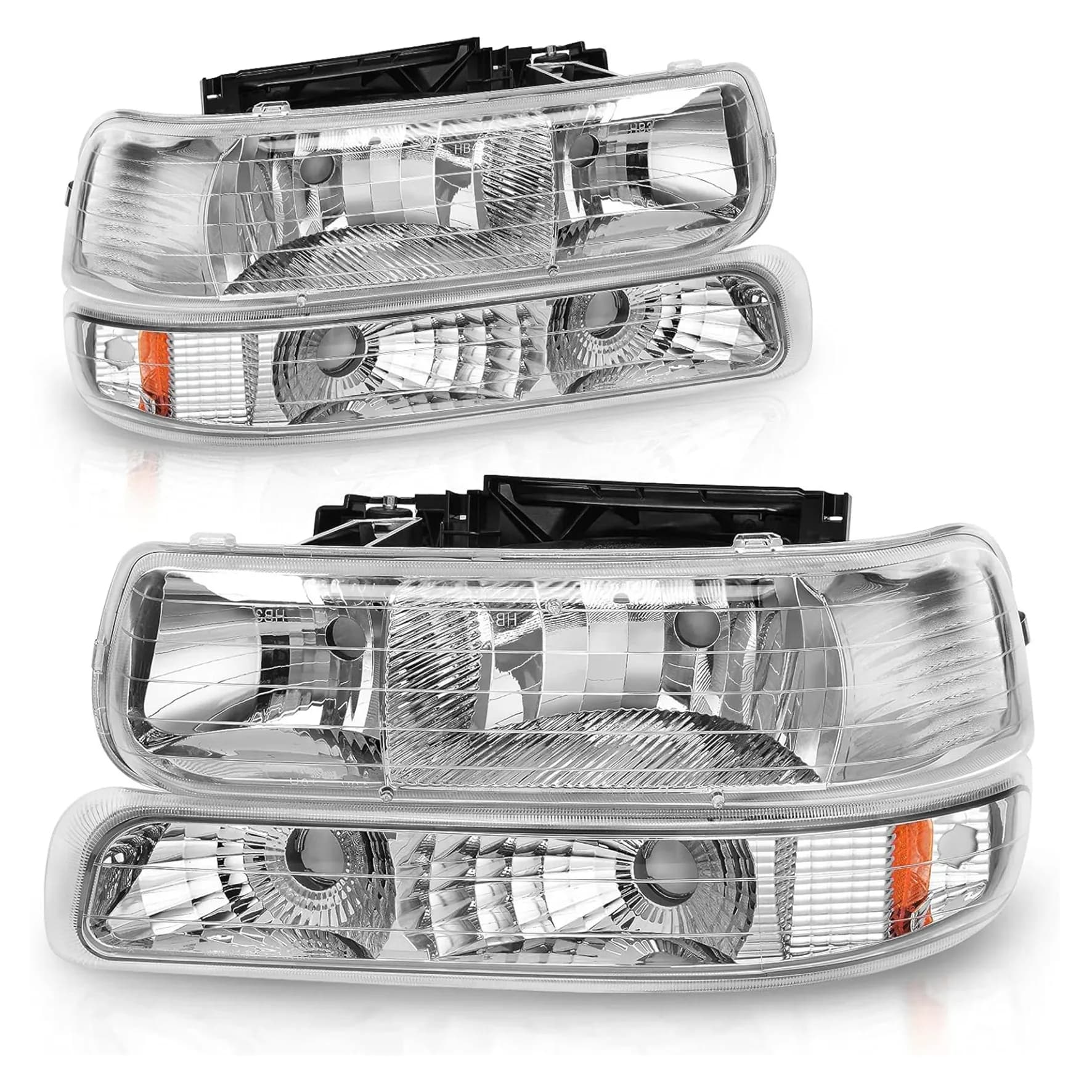 YITAMOTOR Replacement Headlights for 1999-2002 Chevy Silverado & 2000-2006 Tahoe/Suburban, Driver & Passenger Pair