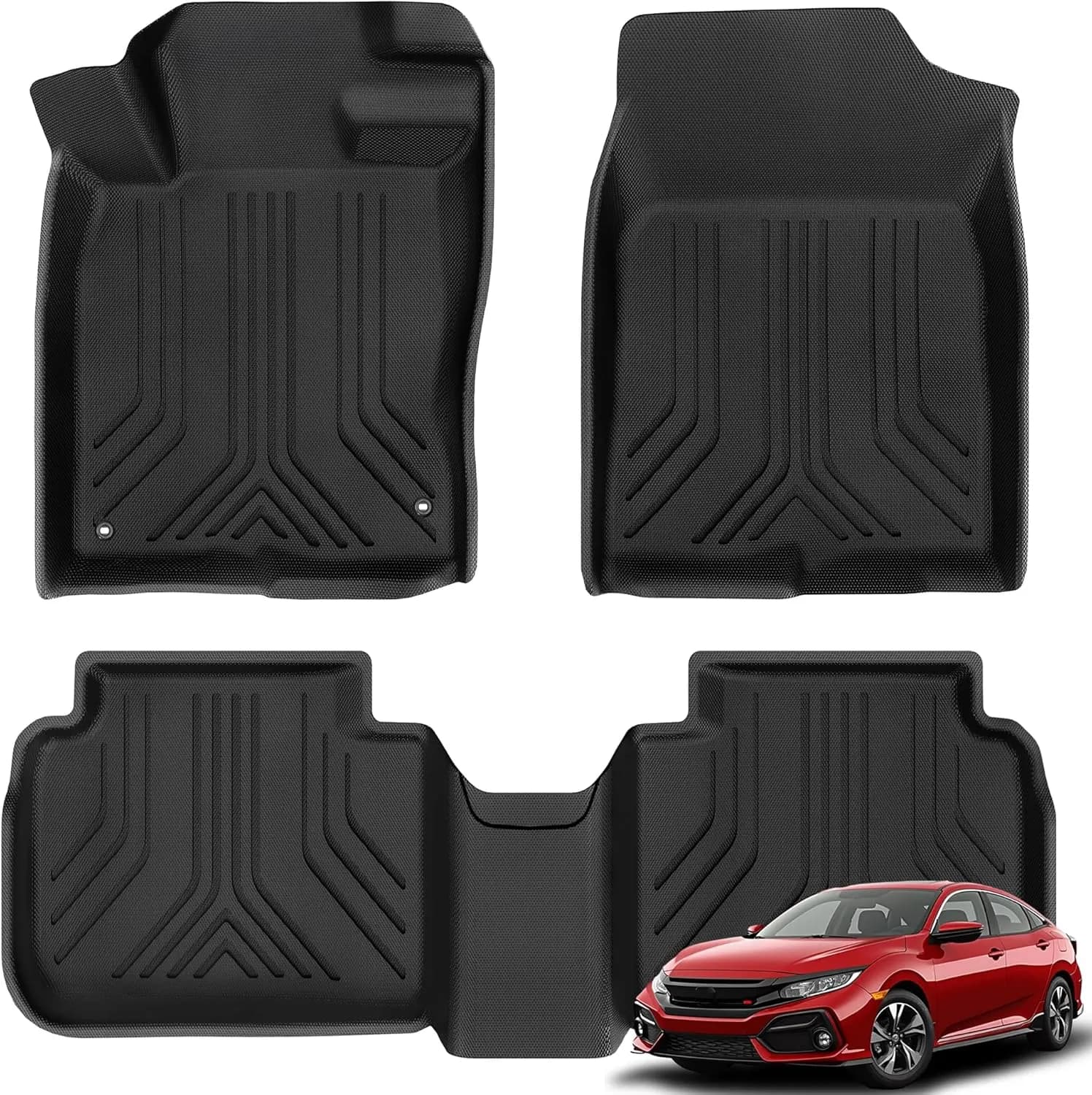 YITAMOTOR Floor Mats for 2022-2026 Honda Civic Sedan, All-Weather 1st & 2nd Row Car Liners