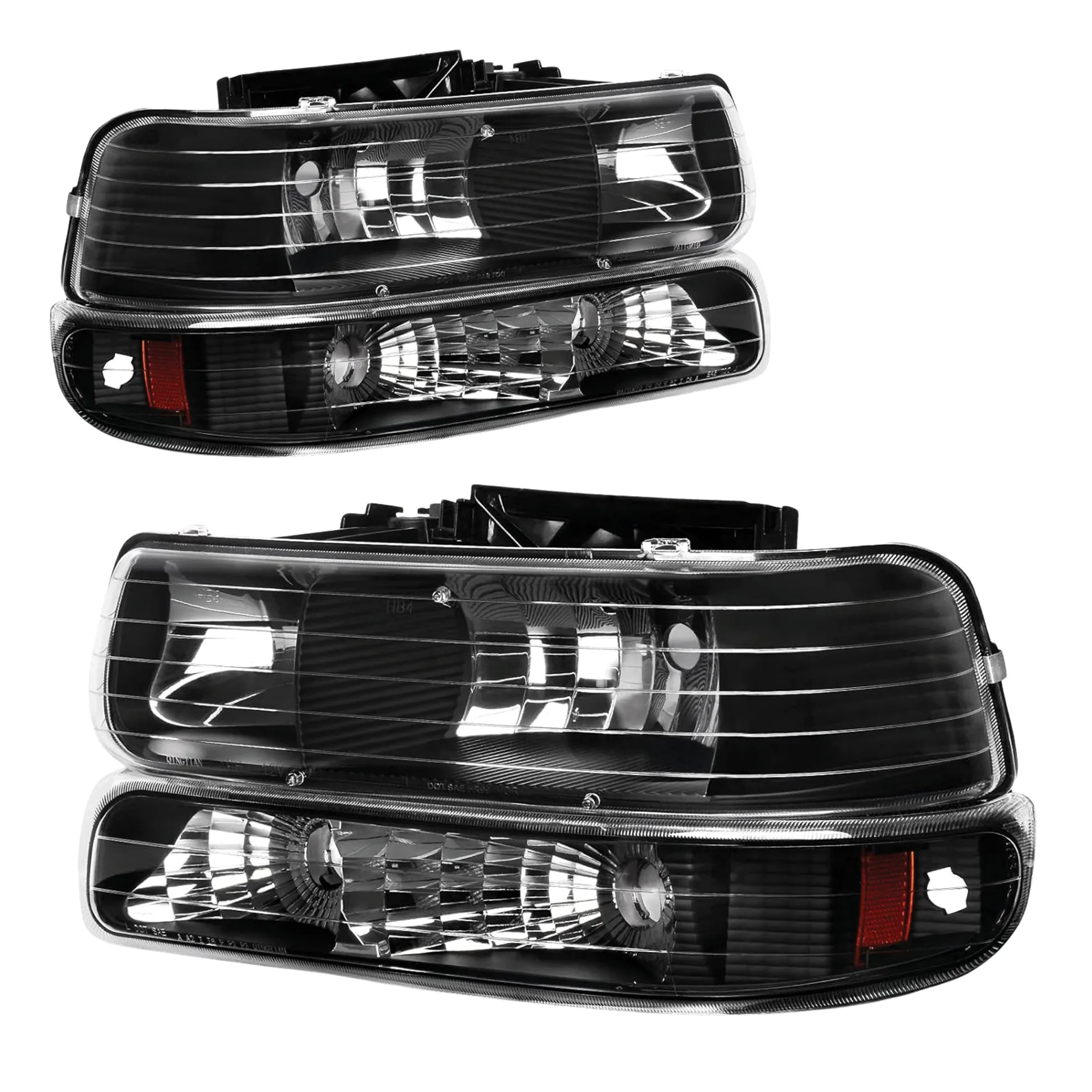 YITAMOTOR Headlights for 1999-2002 Chevy Silverado & 2000-2006 Tahoe/Suburban, Chrome Housing, Pair