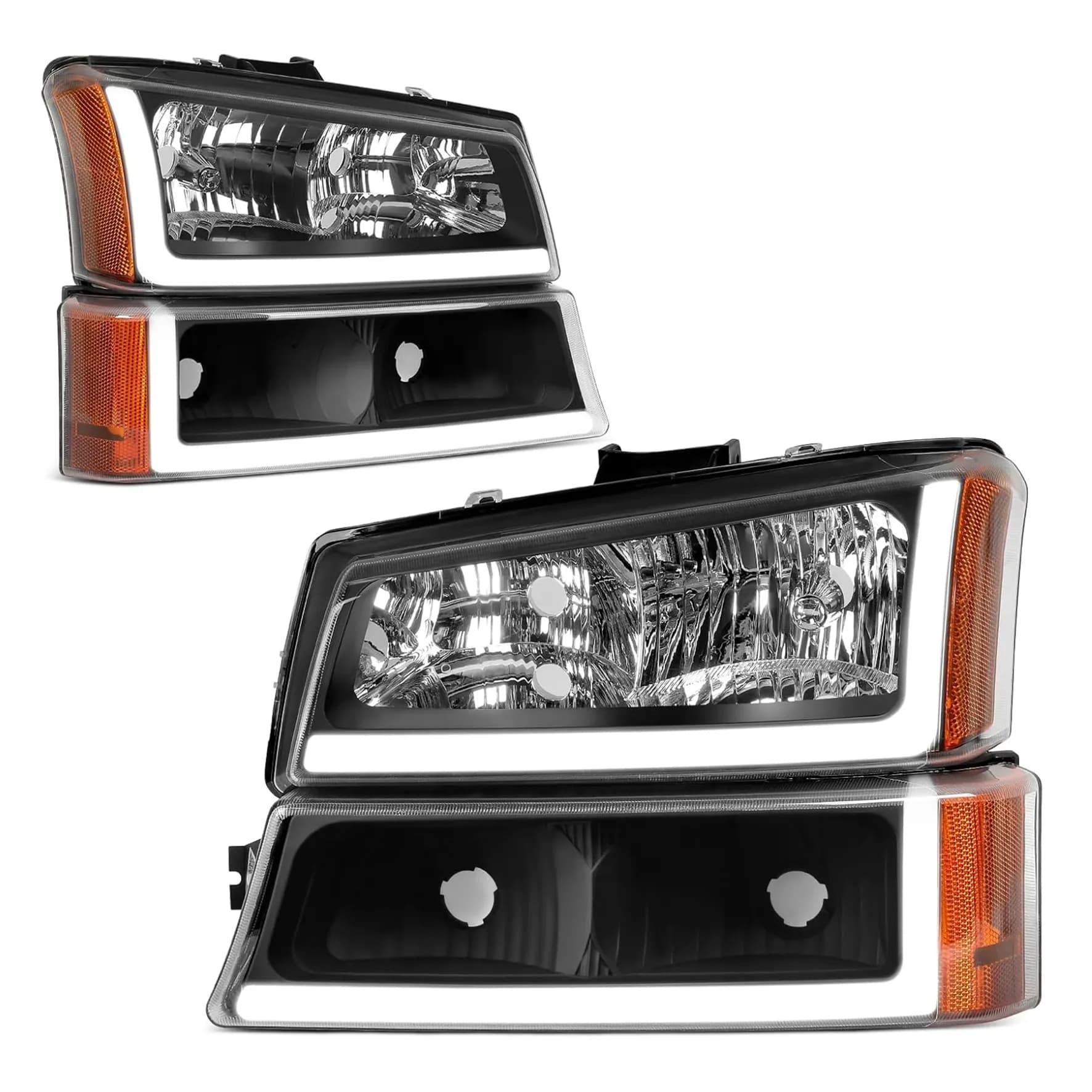 YITAMOTOR LED DRL Replacement Headlights for 2003-2006 Chevy Silverado, 2007 Classic, Driver & Passenger Pair