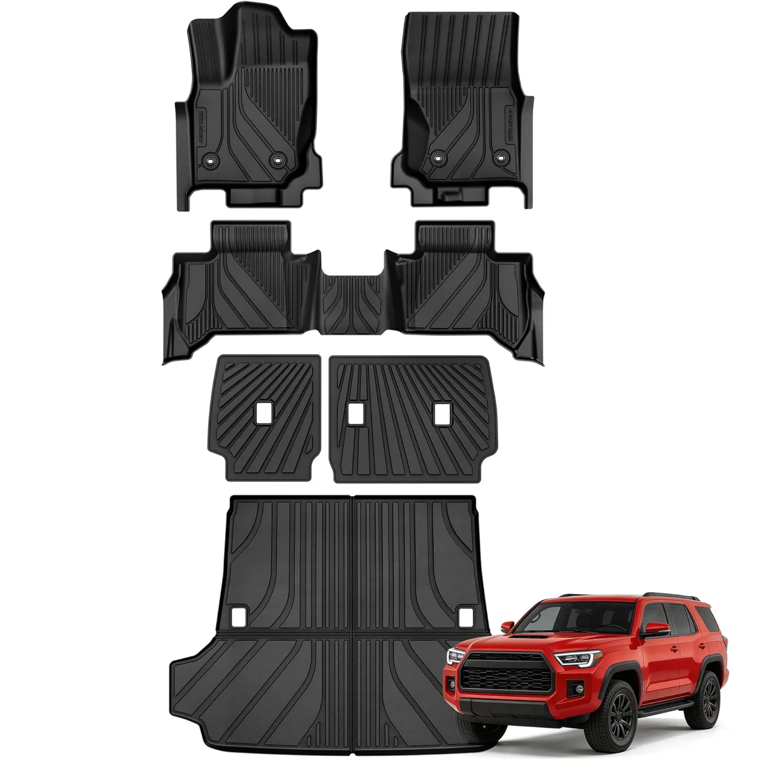 YITAMOTOR Floor Mats for 2025-2026 Toyota 4Runner 5-Seater, TPE All-Weather Floor Liners with Trunk & Backrest Mats