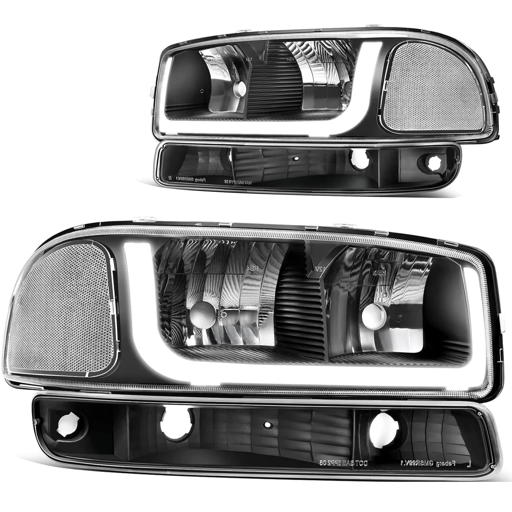 YITAMOTOR LED DRL Replacement Headlights for 1999-2006 GMC Sierra & Yukon XL