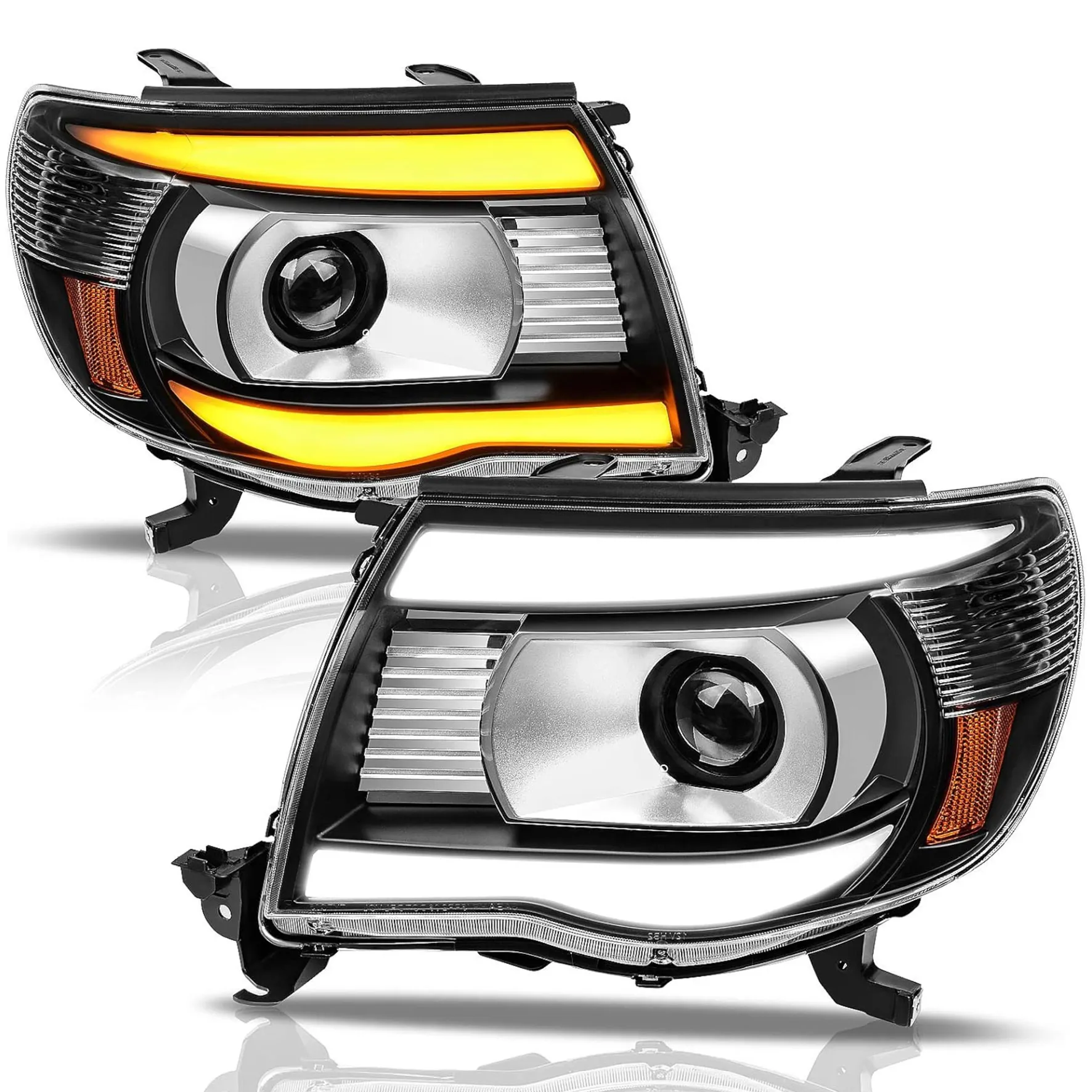 YITAMOTOR® 2005-2011 Toyota Tacoma Sequential LED Headlights Assembly Parking Turn Signal Projector Headlamps