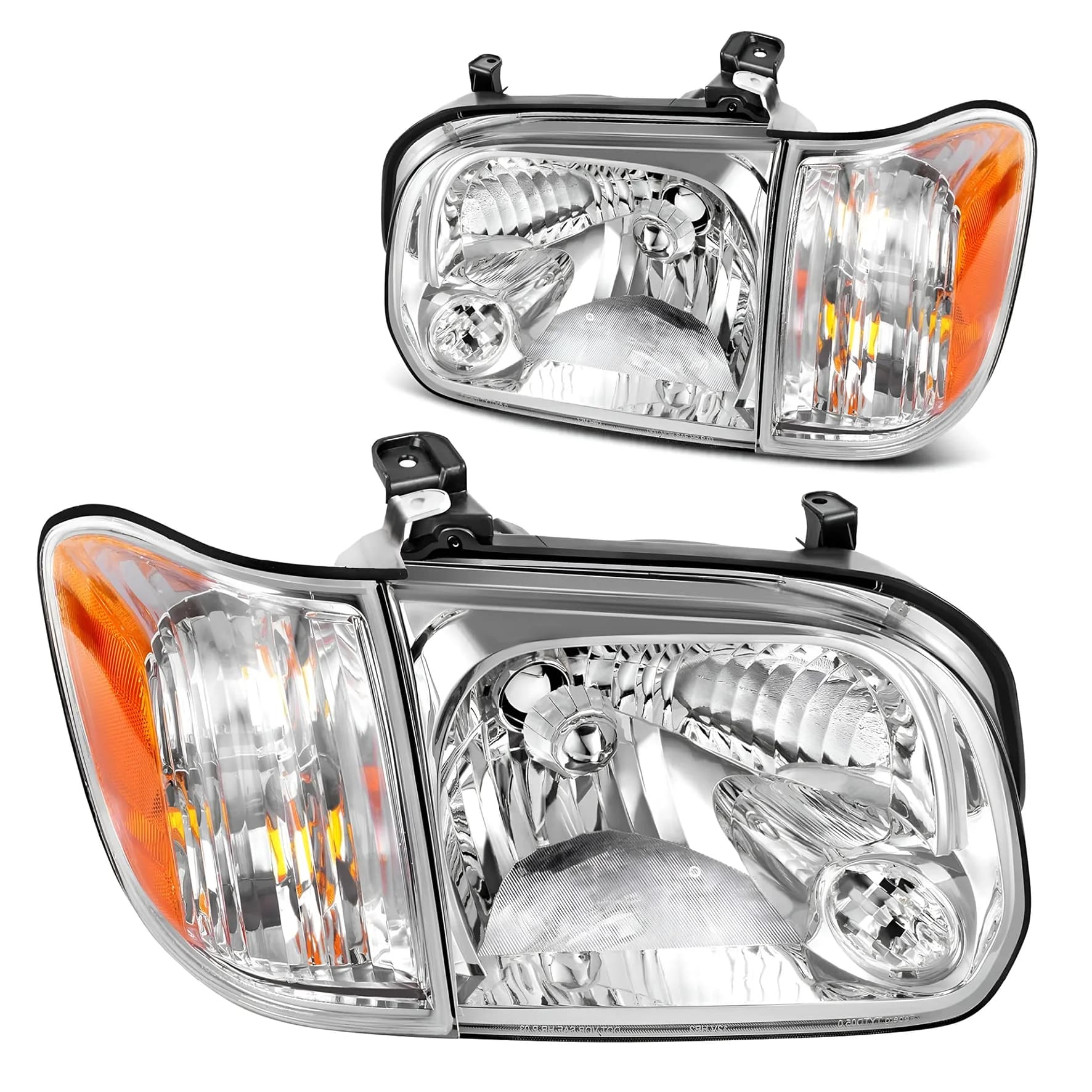 YITAMOTOR Headlights for 2005-2006 Toyota Tundra & 2005-2007 Sequoia, Chrome Housing, 9003, Pair