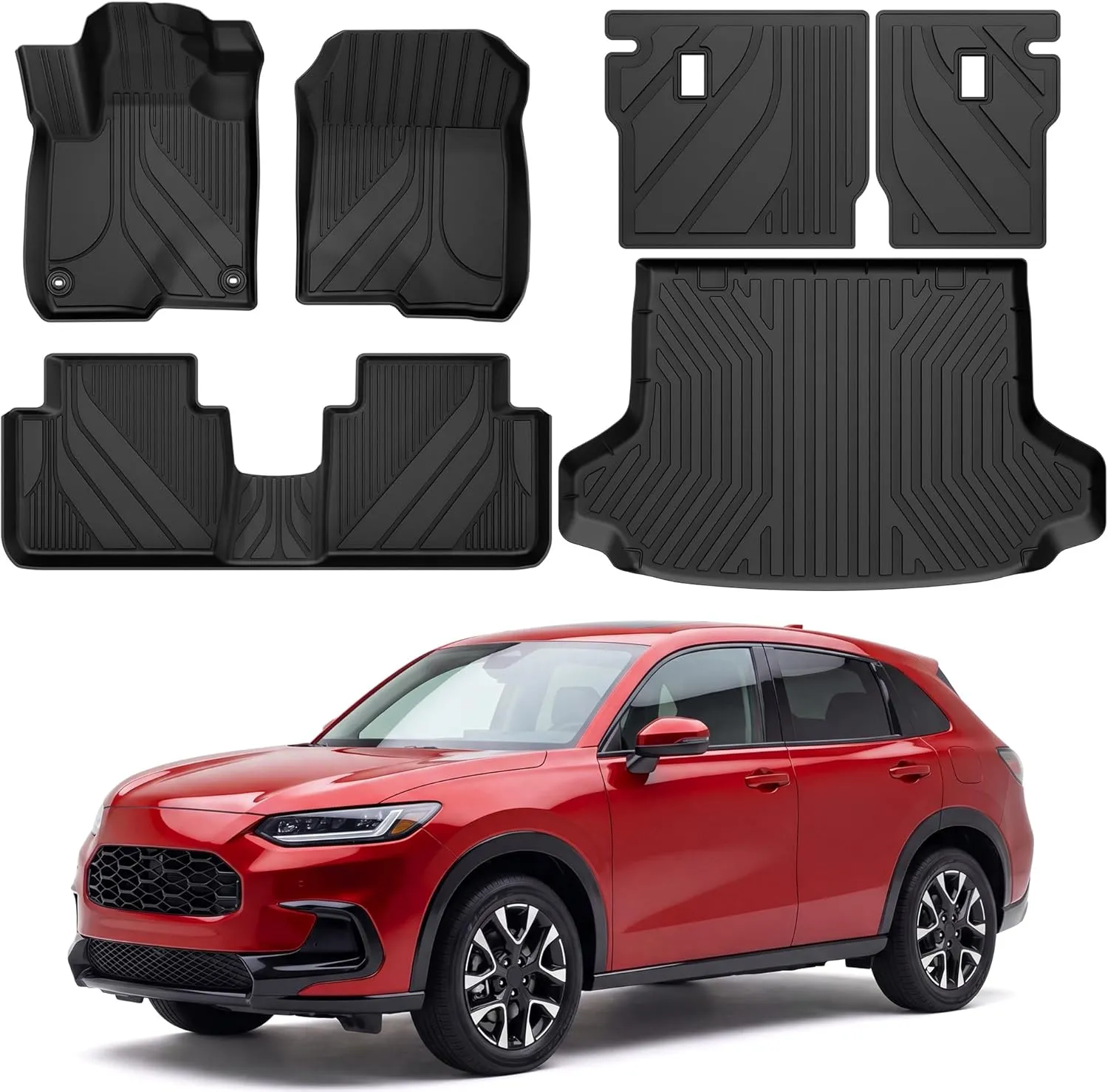 YITAMOTOR Floor Mats for 2023-2026 Honda HR-V, TPE All-Weather Floor Liners, Backrest Protectors & Cargo Liner