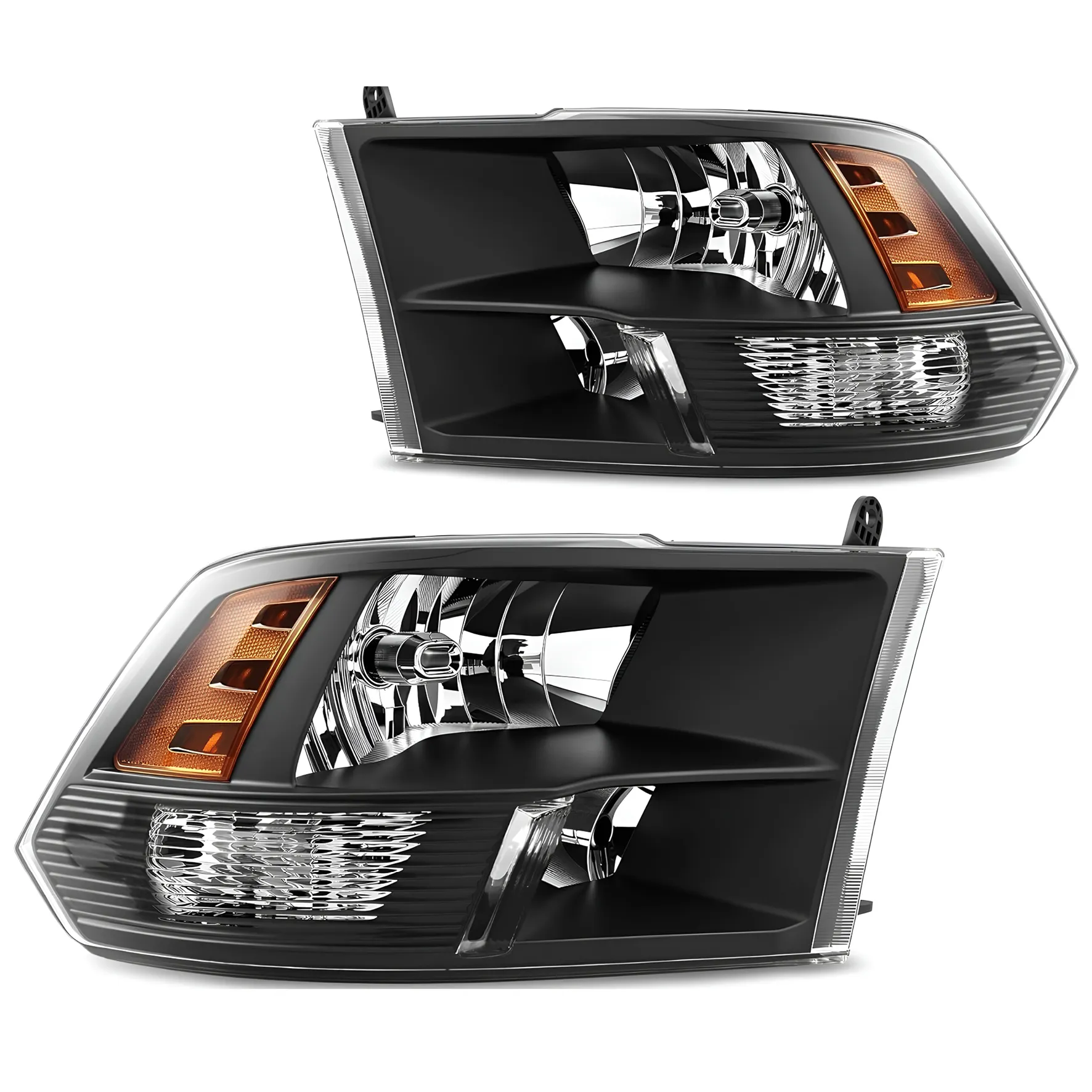 YITAMOTOR Black Housing Headlights for 2009-2018 Dodge Ram 1500 & 2010-2018 Ram 2500/3500 Quad Models