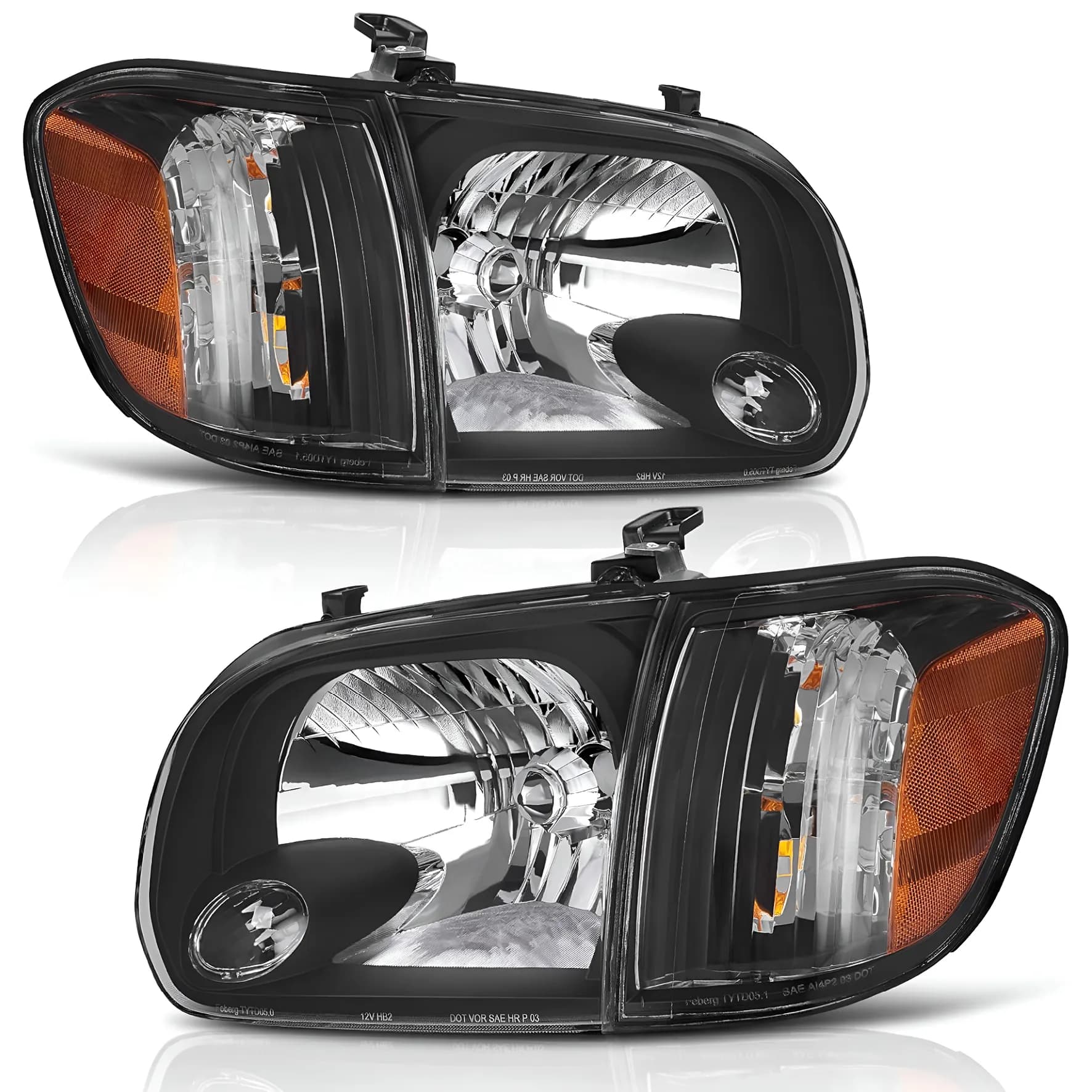 YITAMOTOR® Headlights For 2005-2006 Toyota Tundra 05 06 07 Sequoia Headlamps+Corner Lamps