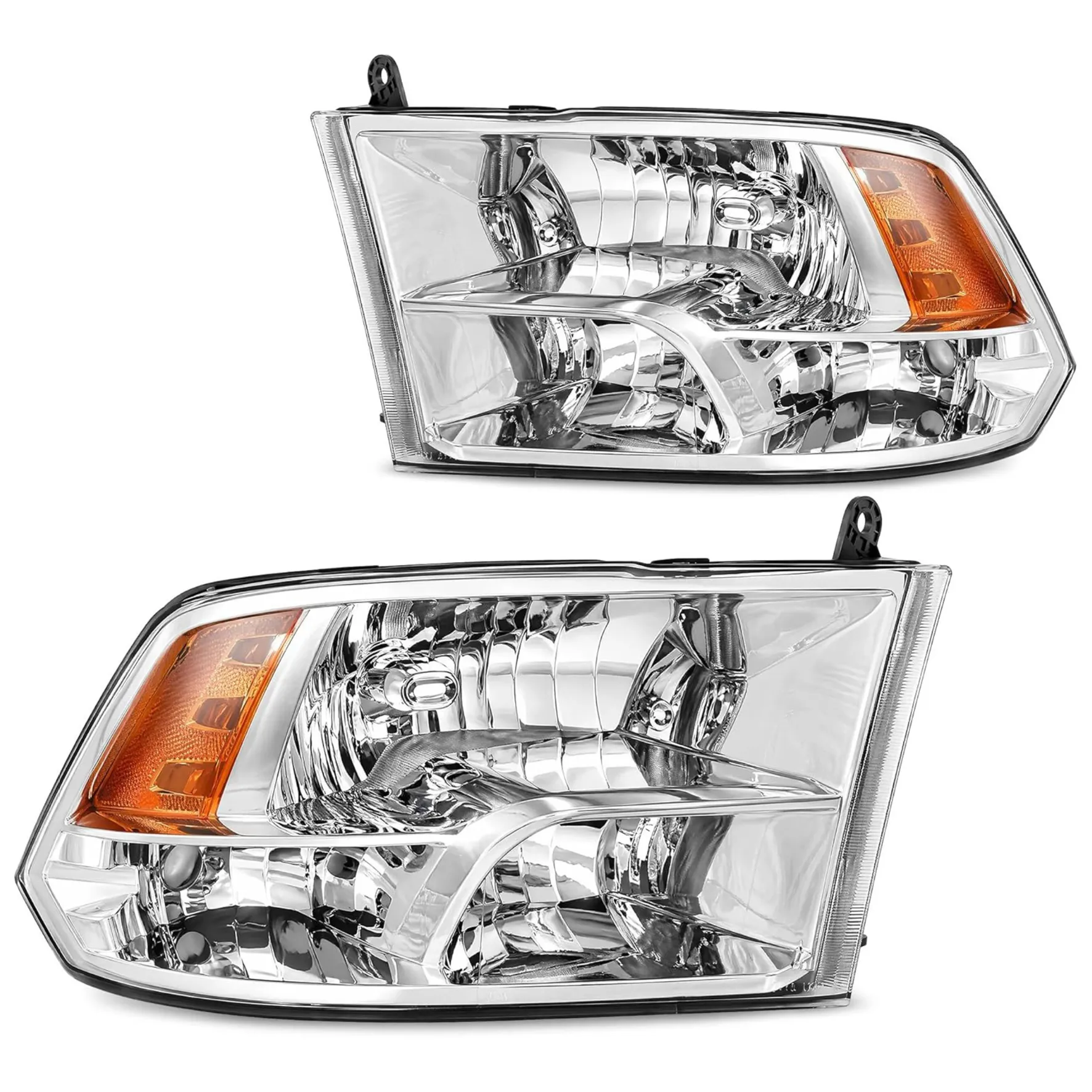 YITAMOTOR® Headlights for 2009-2018 Dodge Ram 1500 2500 3500 Quad Headlamp Assembly Pair
