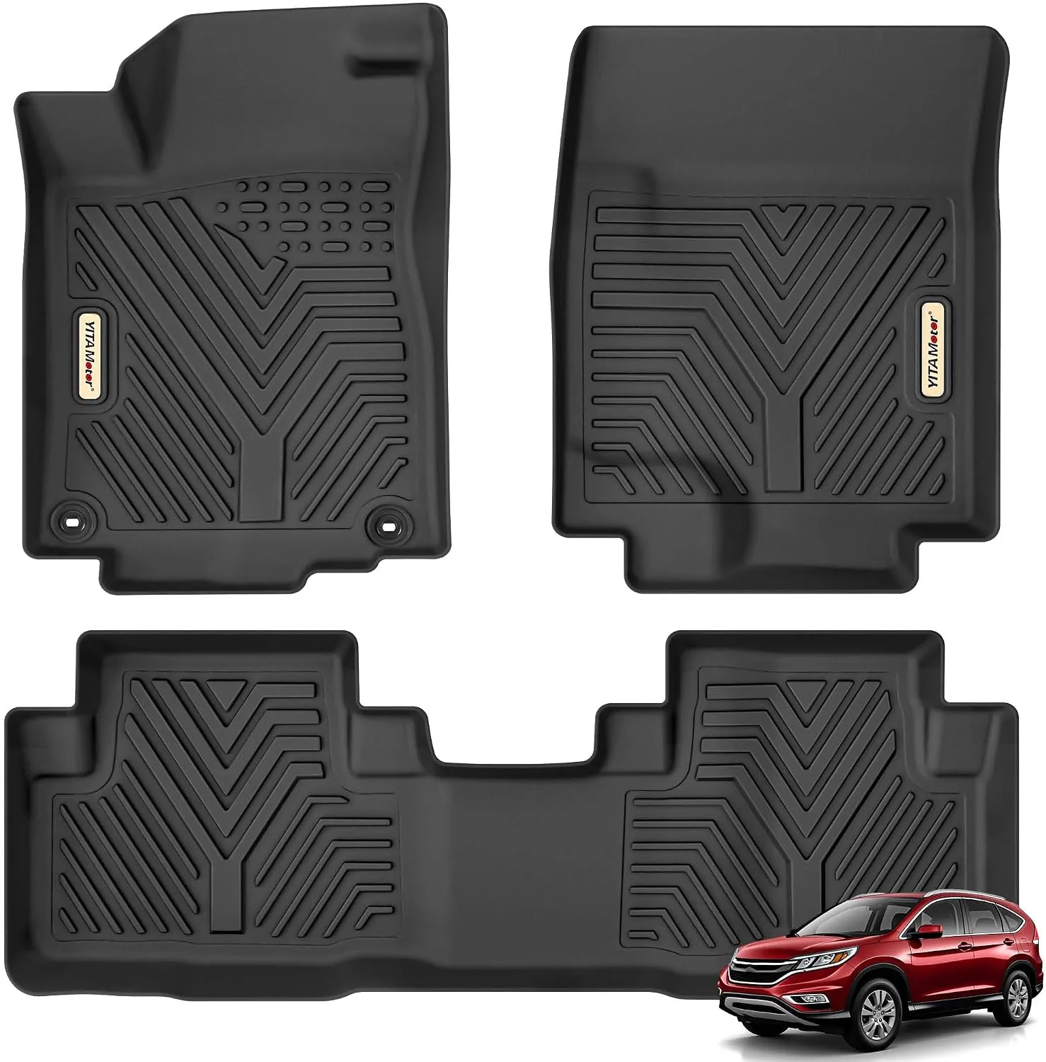 YITAMOTOR Floor Mats for 2012-2016 Honda CR-V | Custom Fit TPE All-Weather Liners
