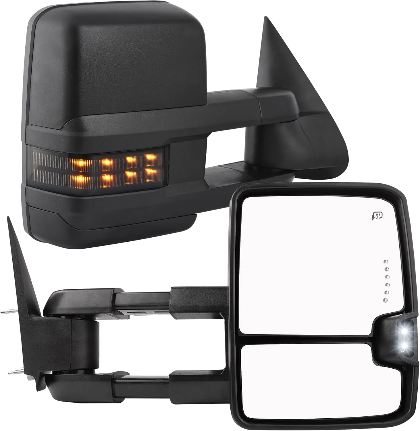YITAMOTOR Towing Mirrors Compatible with Chevy Silverado Tahoe Suburban Avalanche GMC Sierra Yukon Cadillac Escalade 2003-2006, Power Heated LED Signa