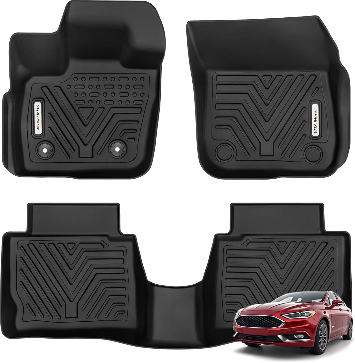 YITAMOTOR Floor Mats for 2017-2020 Ford Fusion & Lincoln MKZ, TPE Liners